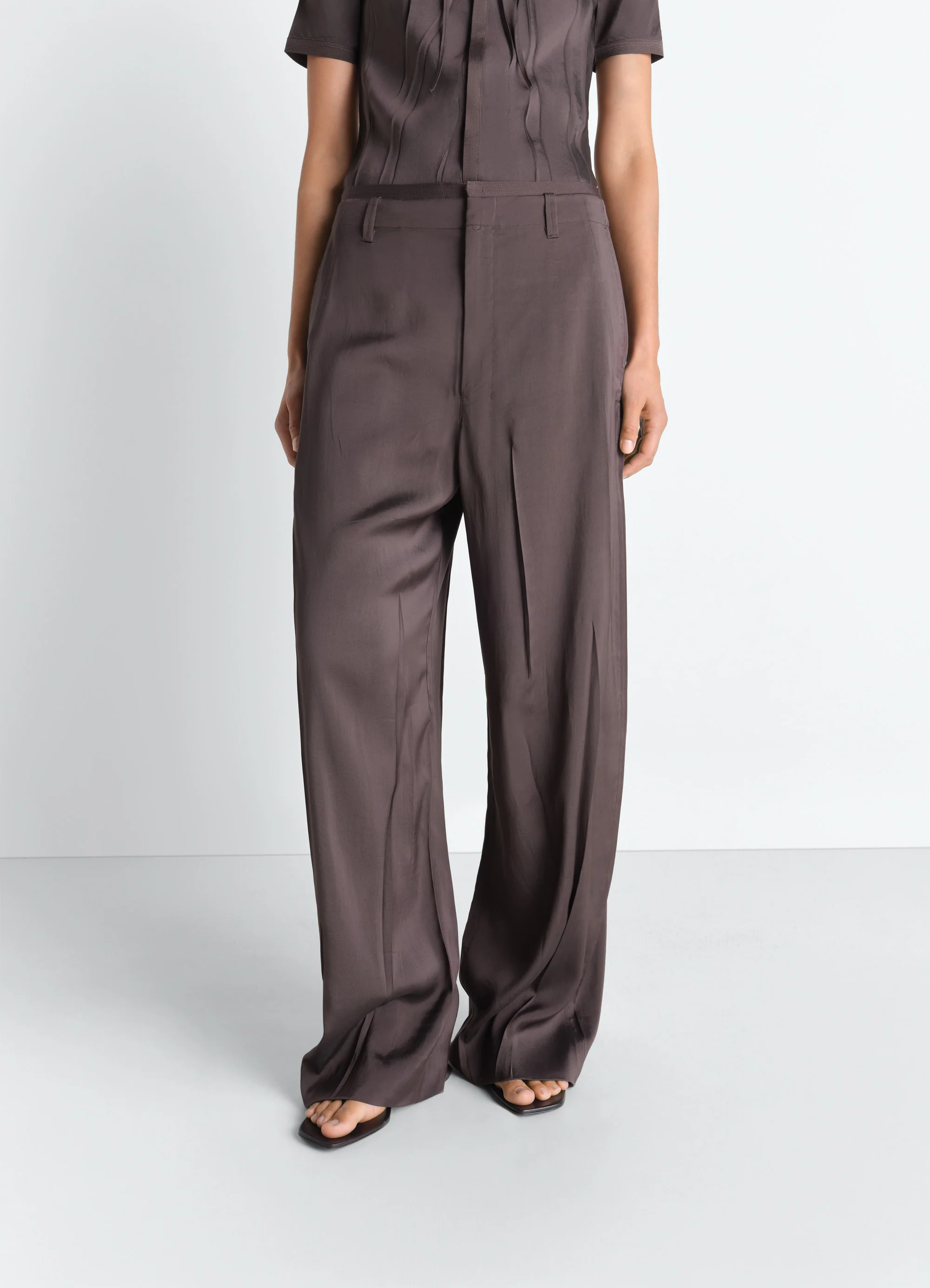 CREASED SOFT PANTS IN POLY VISCOSE TWILL - Image 2