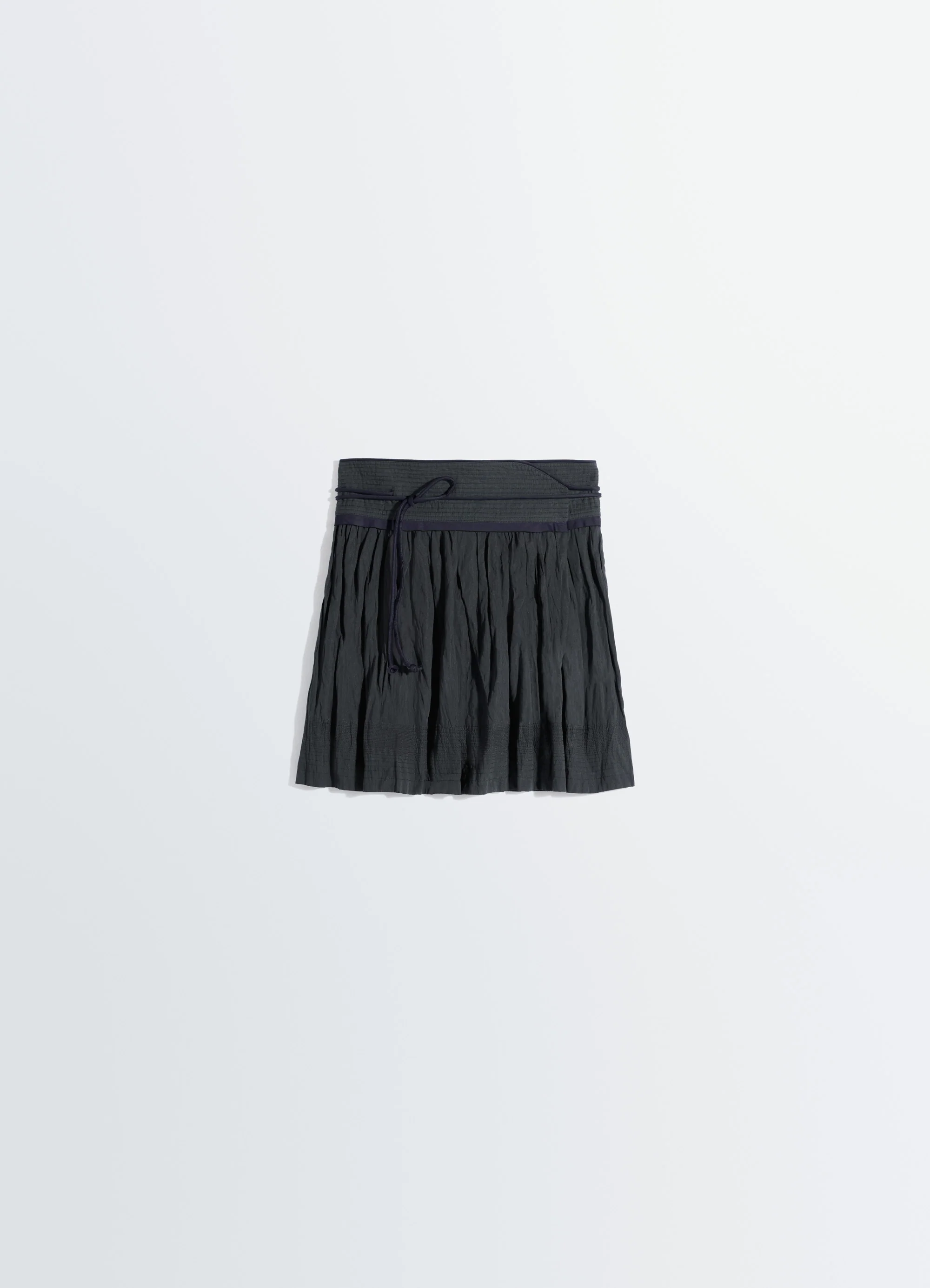 CRINKLED WRAP SKIRT IN CRINKLED COTTON METAL - Image 6