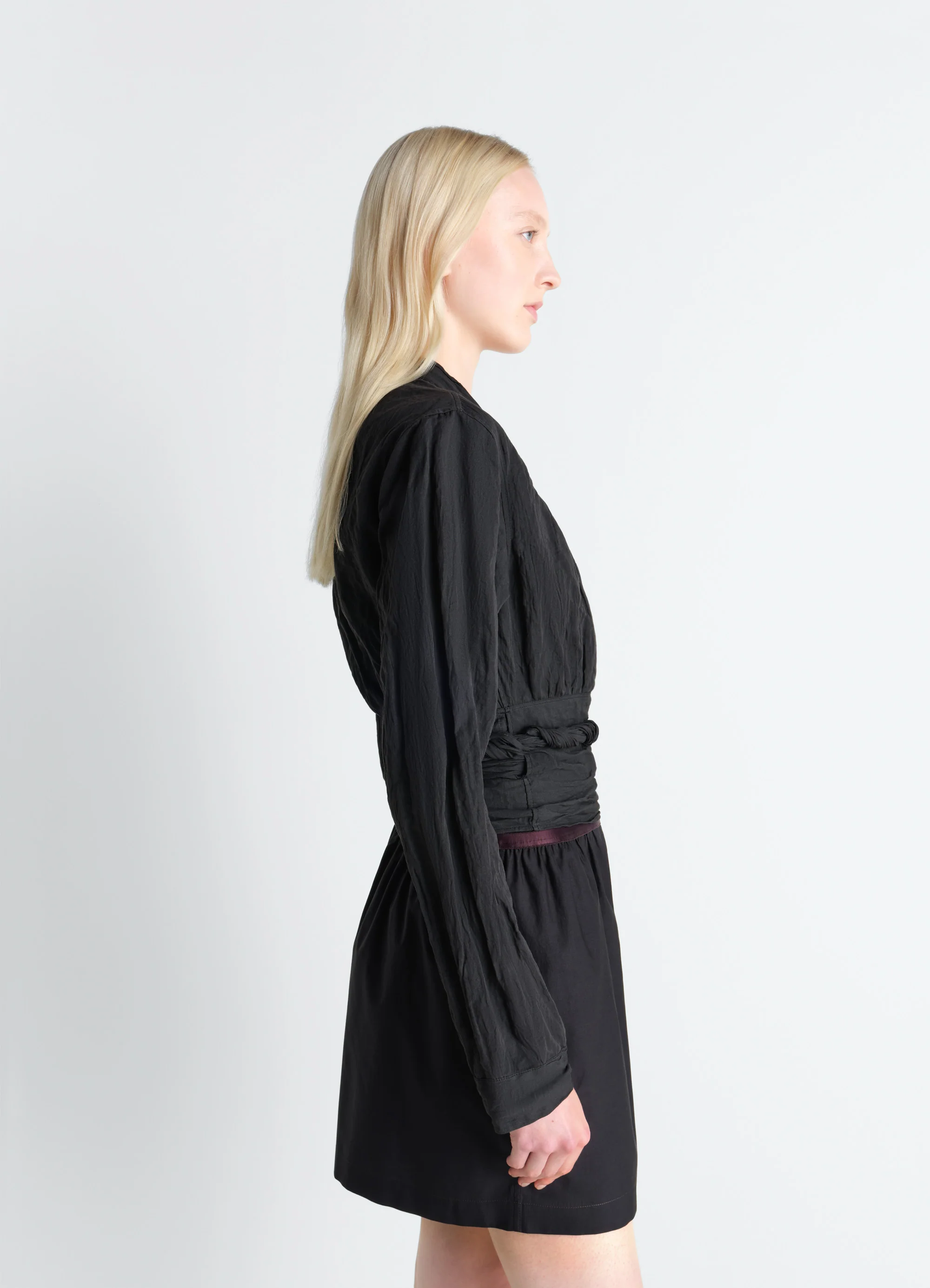 CRINKLED WRAP TOP IN CRINKLED COTTON METAL - Image 3