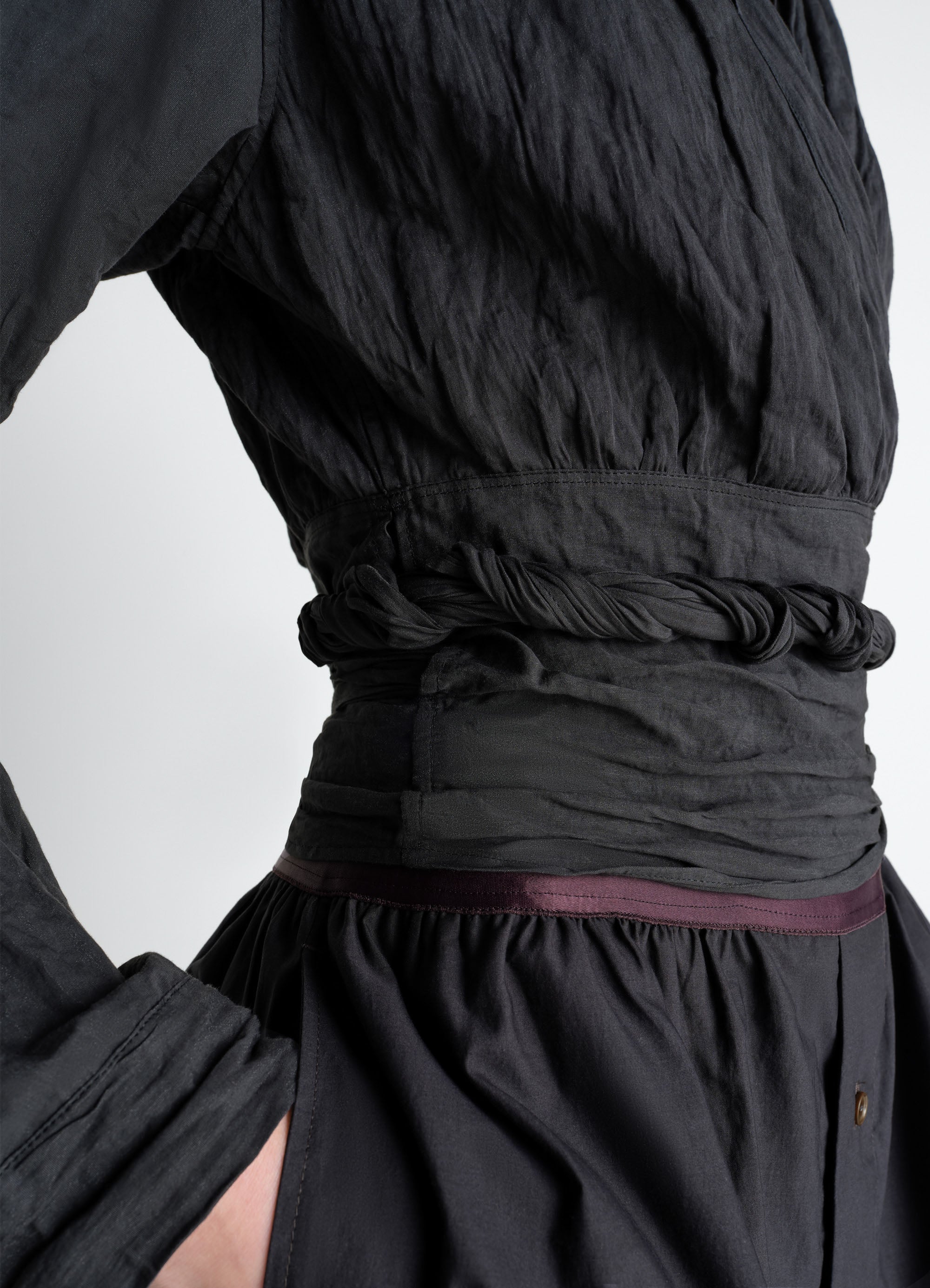 CRINKLED WRAP TOP IN CRINKLED COTTON METAL - Image 4
