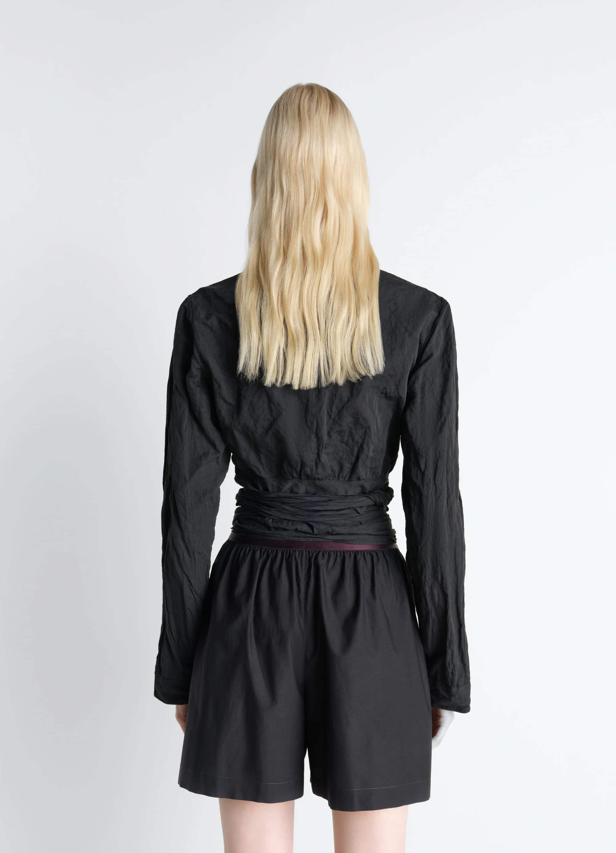 CRINKLED WRAP TOP IN CRINKLED COTTON METAL - Image 5