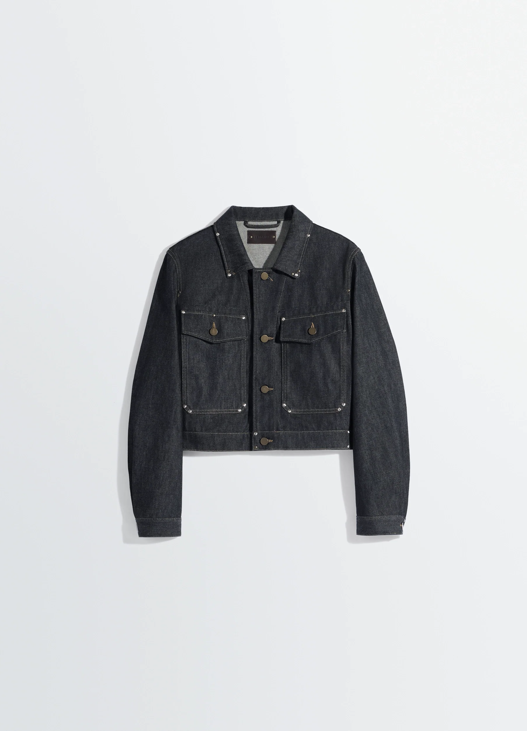 CROPPED BLOUSON WITH STUDS IN DENIM - Image 6