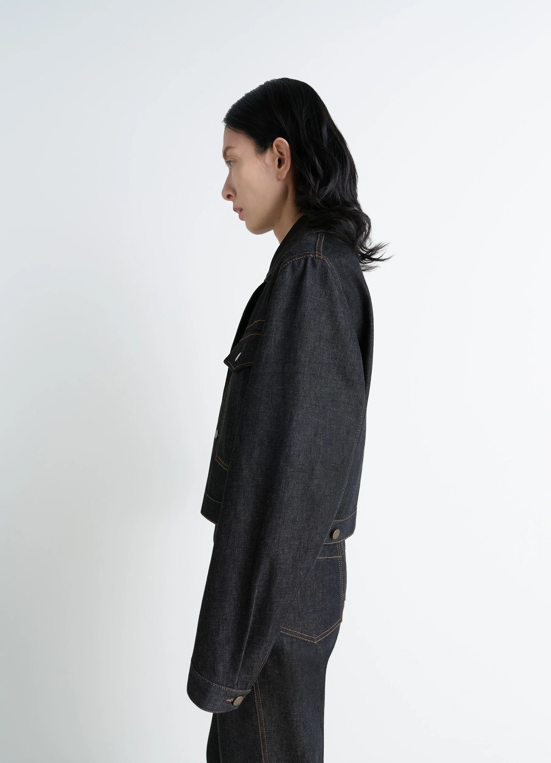 CROPPED BLOUSON IN DENIM - Image 3