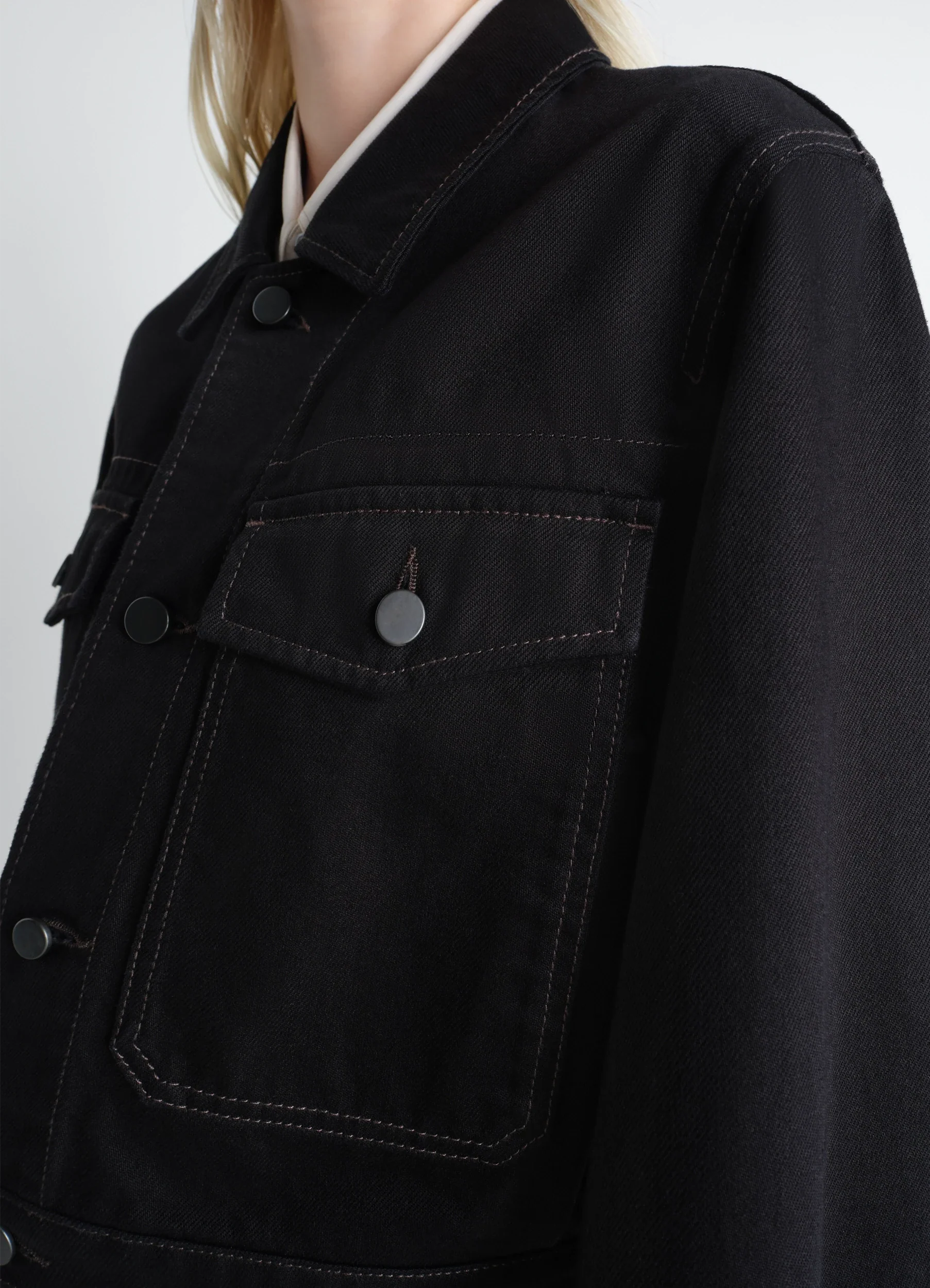 CROPPED BLOUSON IN DENIM - Image 4