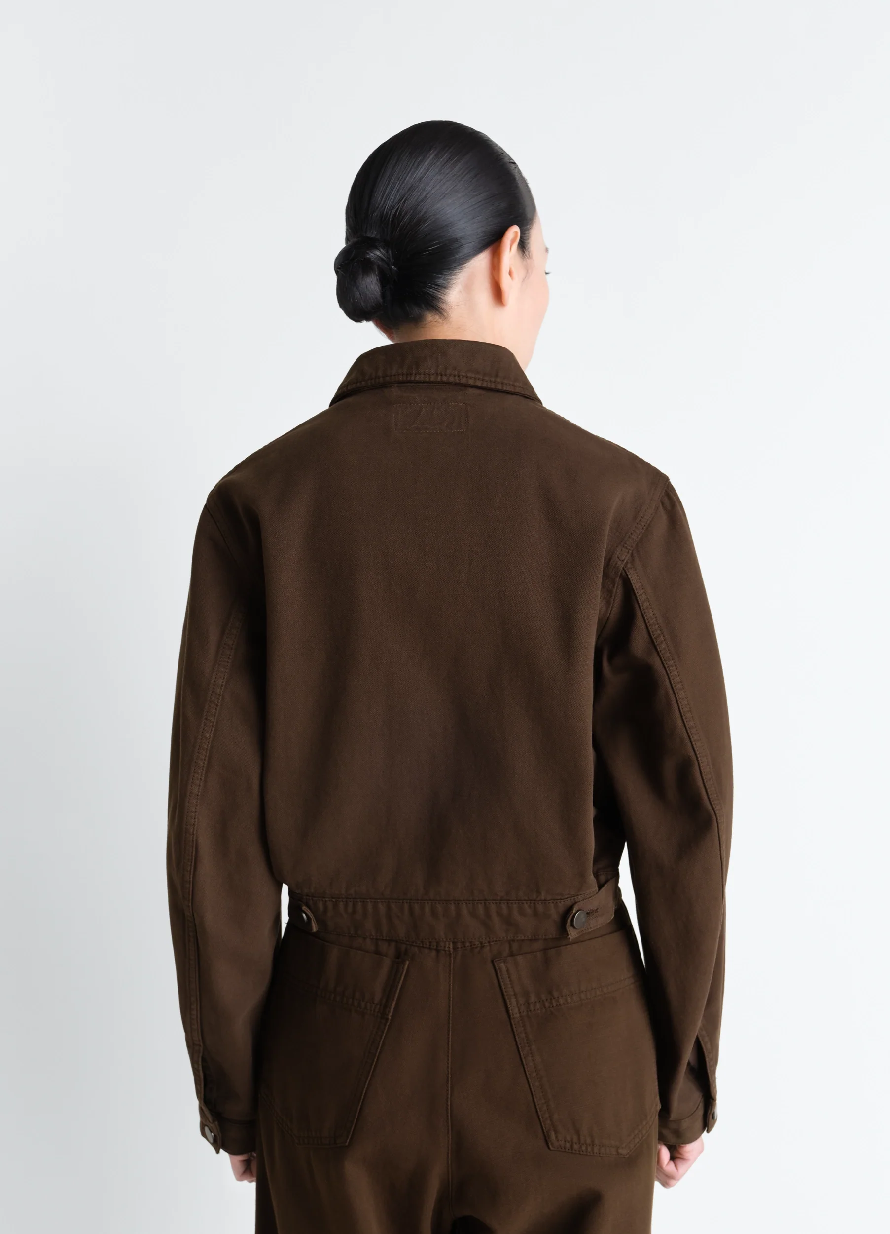 CROPPED BLOUSON IN DYED HEAVY BROKEN TWILL - Image 4