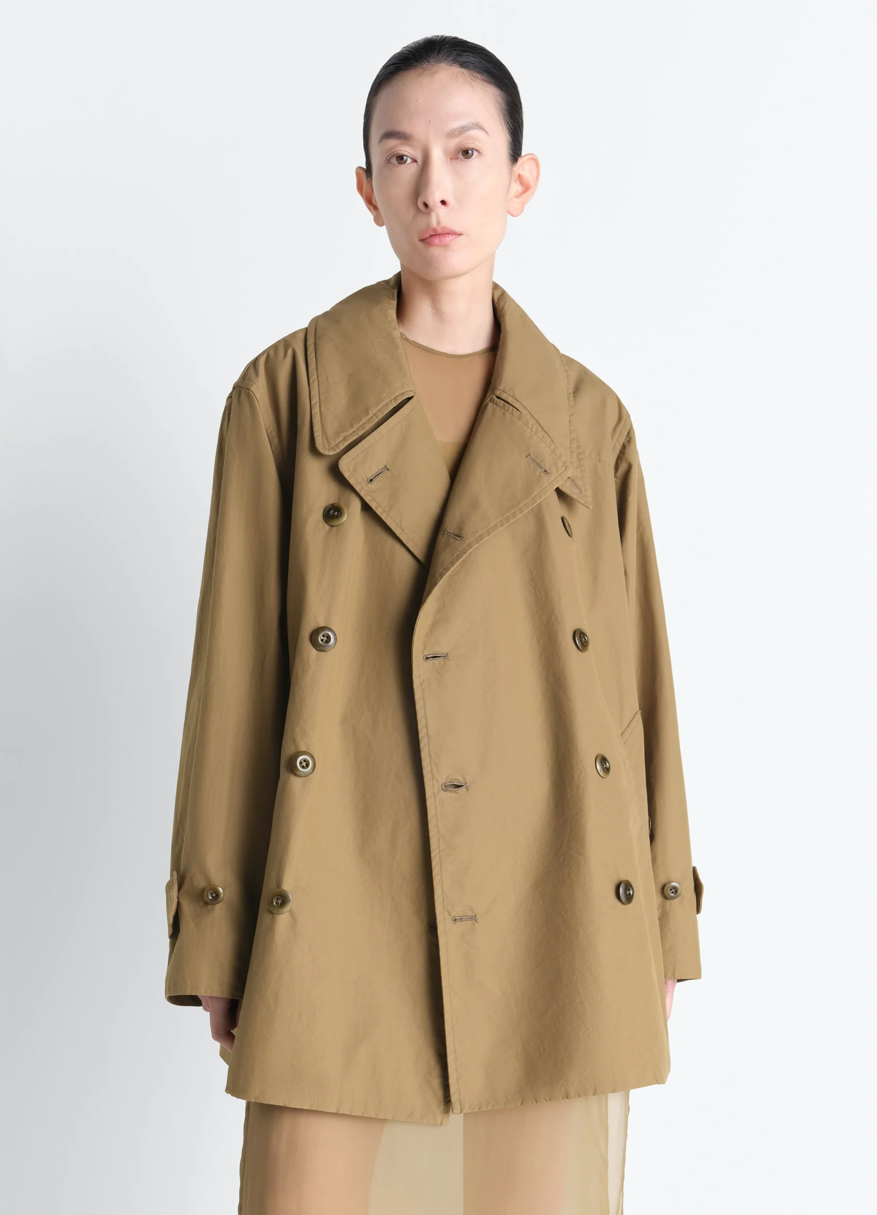 CROPPED TRENCH IN VENTILE® COTTON - Image 3