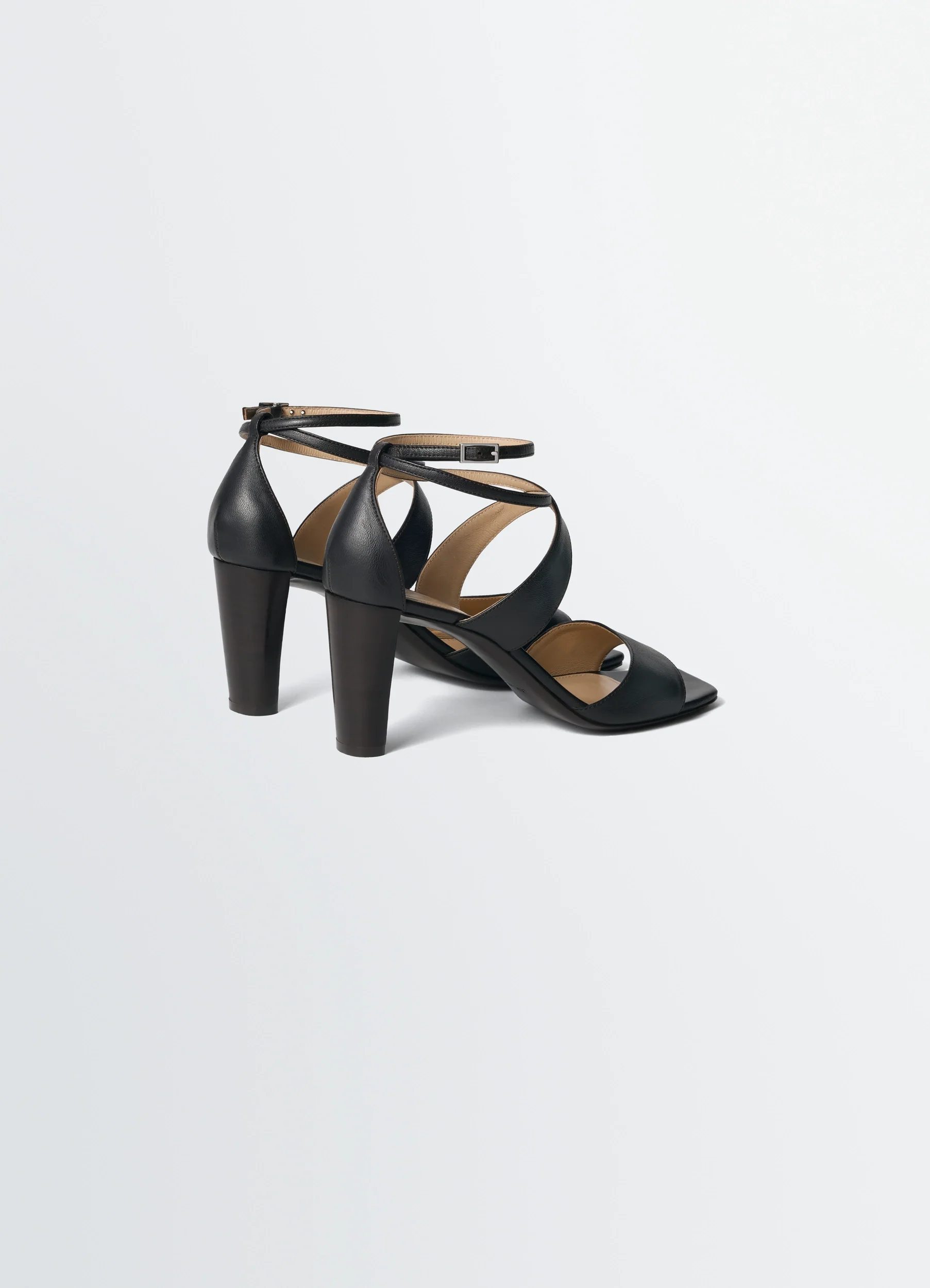 CROSS SANDALS 80 MM HEEL IN LEATHER - Image 4