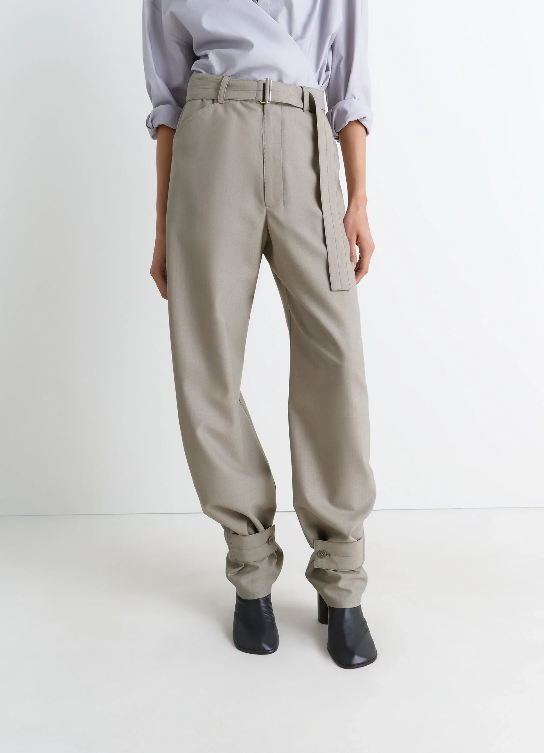 CURVED TAILORED PANTS IN POLYWOOL - Image 2