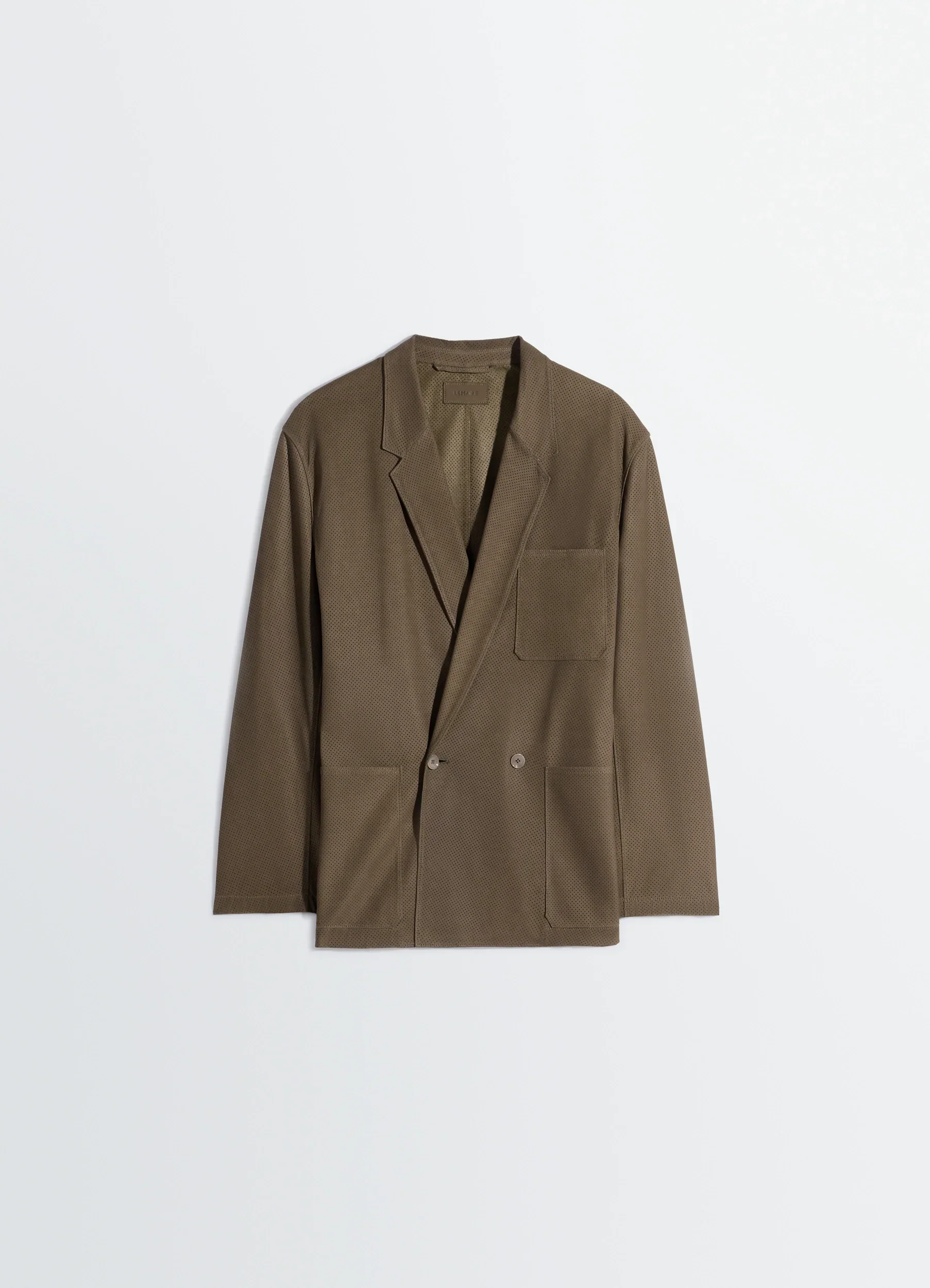 DOUBLE BREASTED LEATHER TAILORED JACKET IN NUBUCK - Image 5