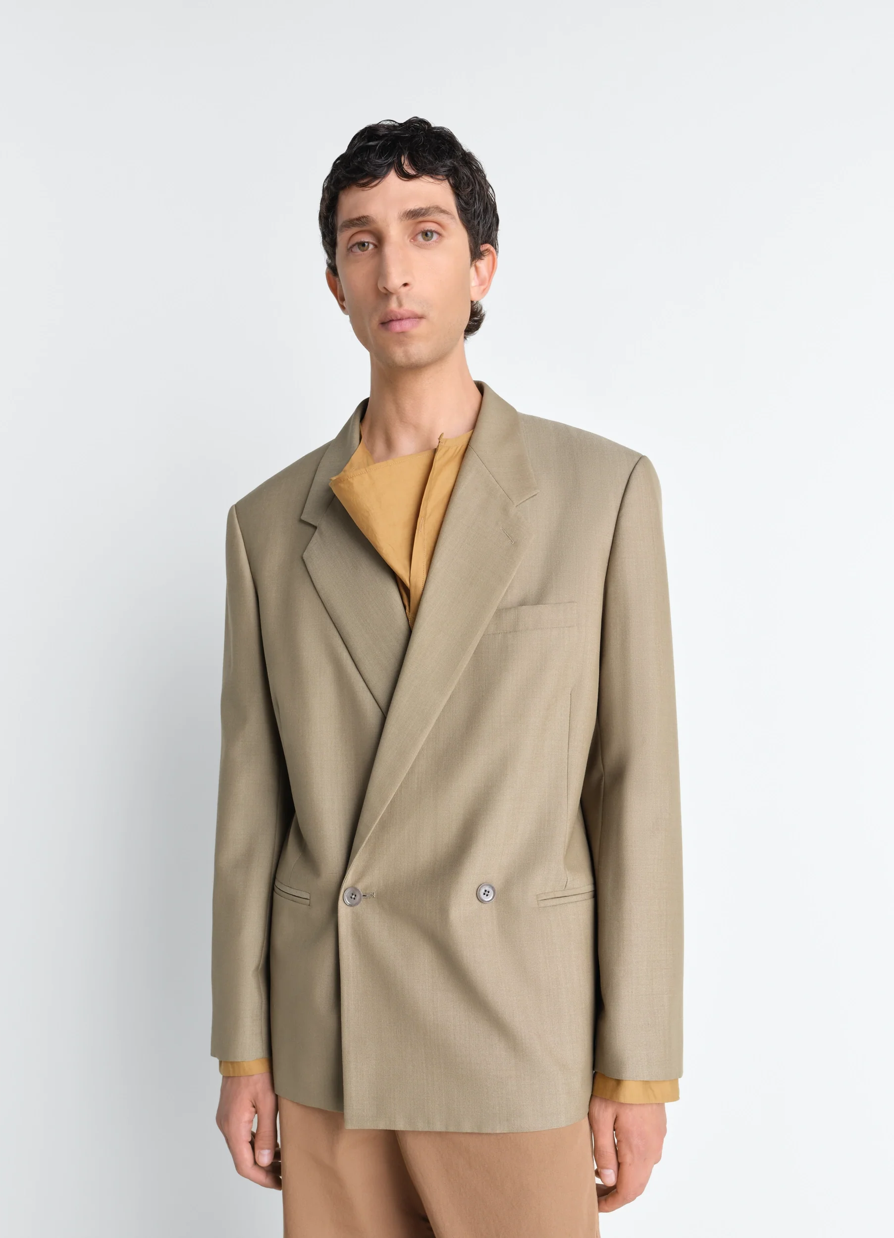 DOUBLE BREASTED TAILORED JACKET IN TROPICAL POLYWOOL - Image 6