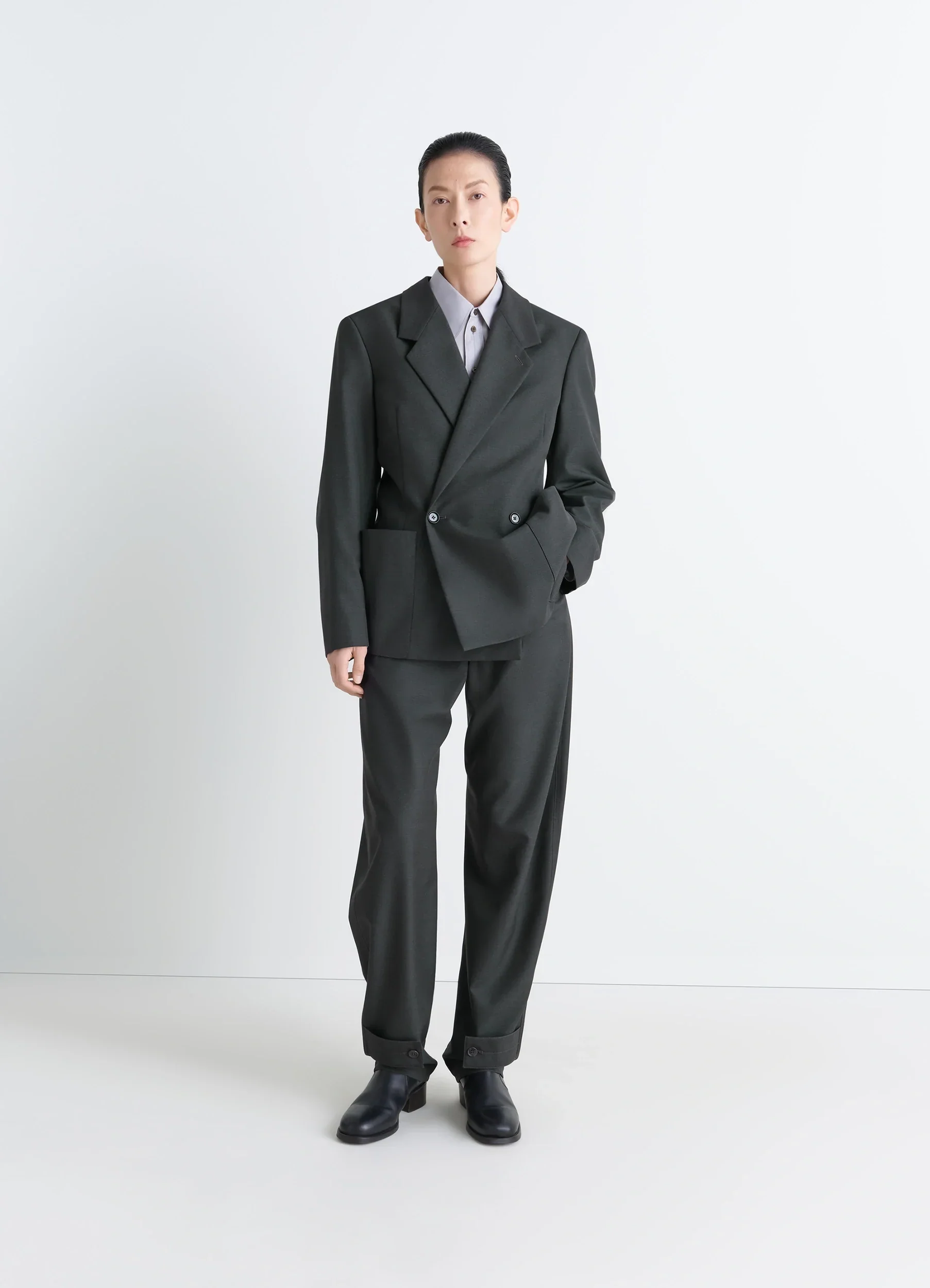 DOUBLE-BREASTED TAILORED JACKET IN POLYWOOL - Image 2