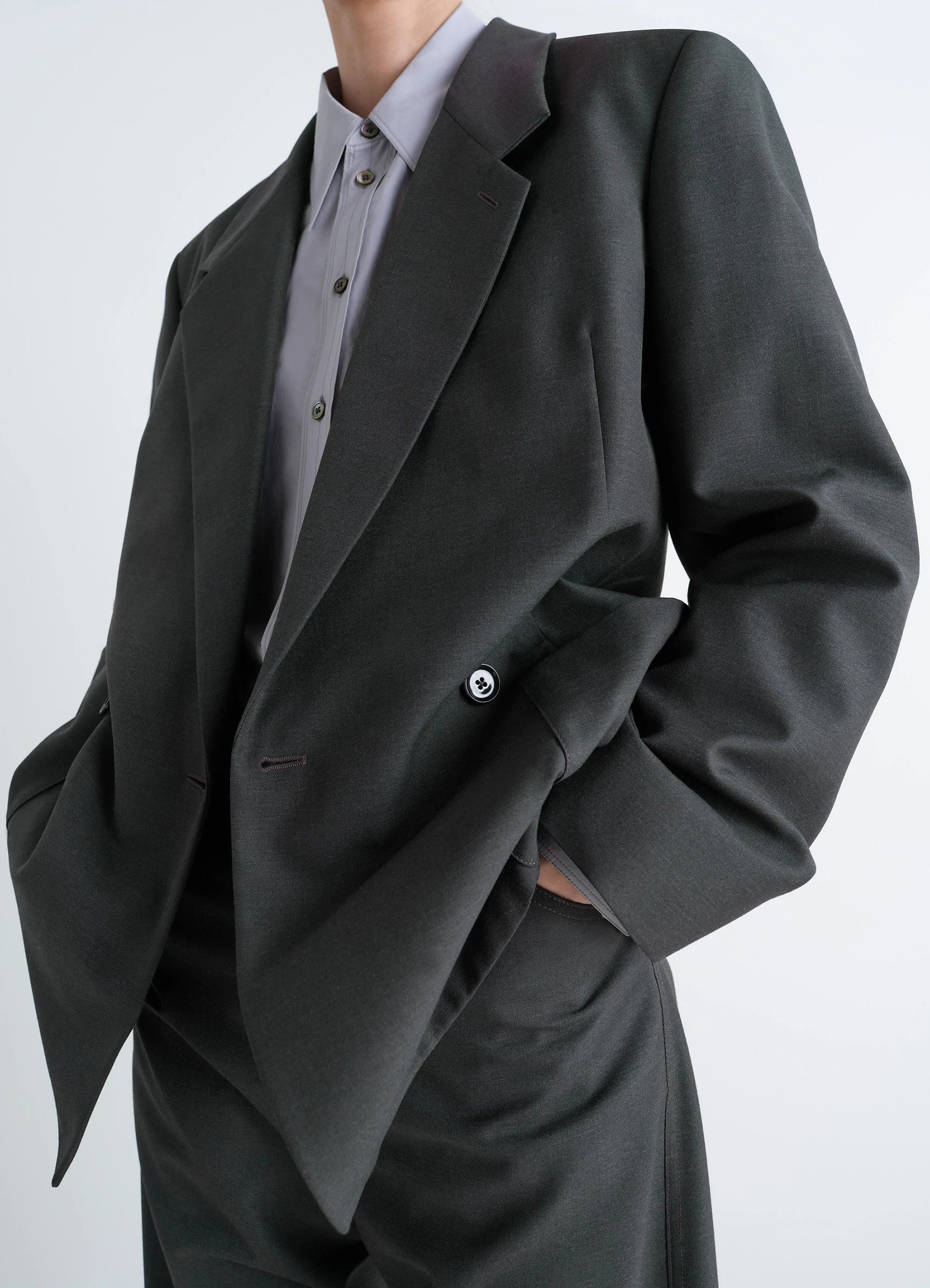 DOUBLE-BREASTED TAILORED JACKET IN POLYWOOL - Image 3