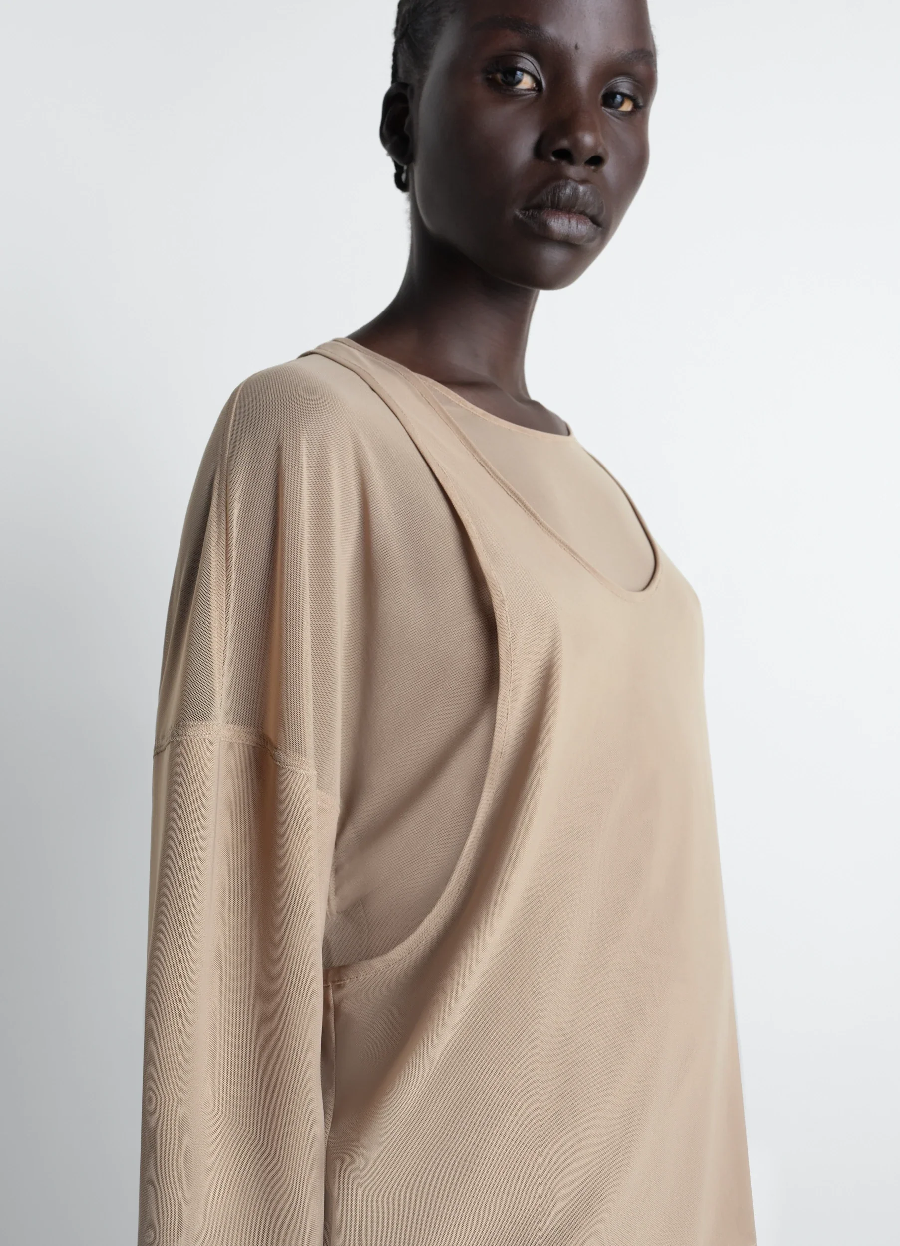 DOUBLE LAYER DRESS IN MESH - Image 3