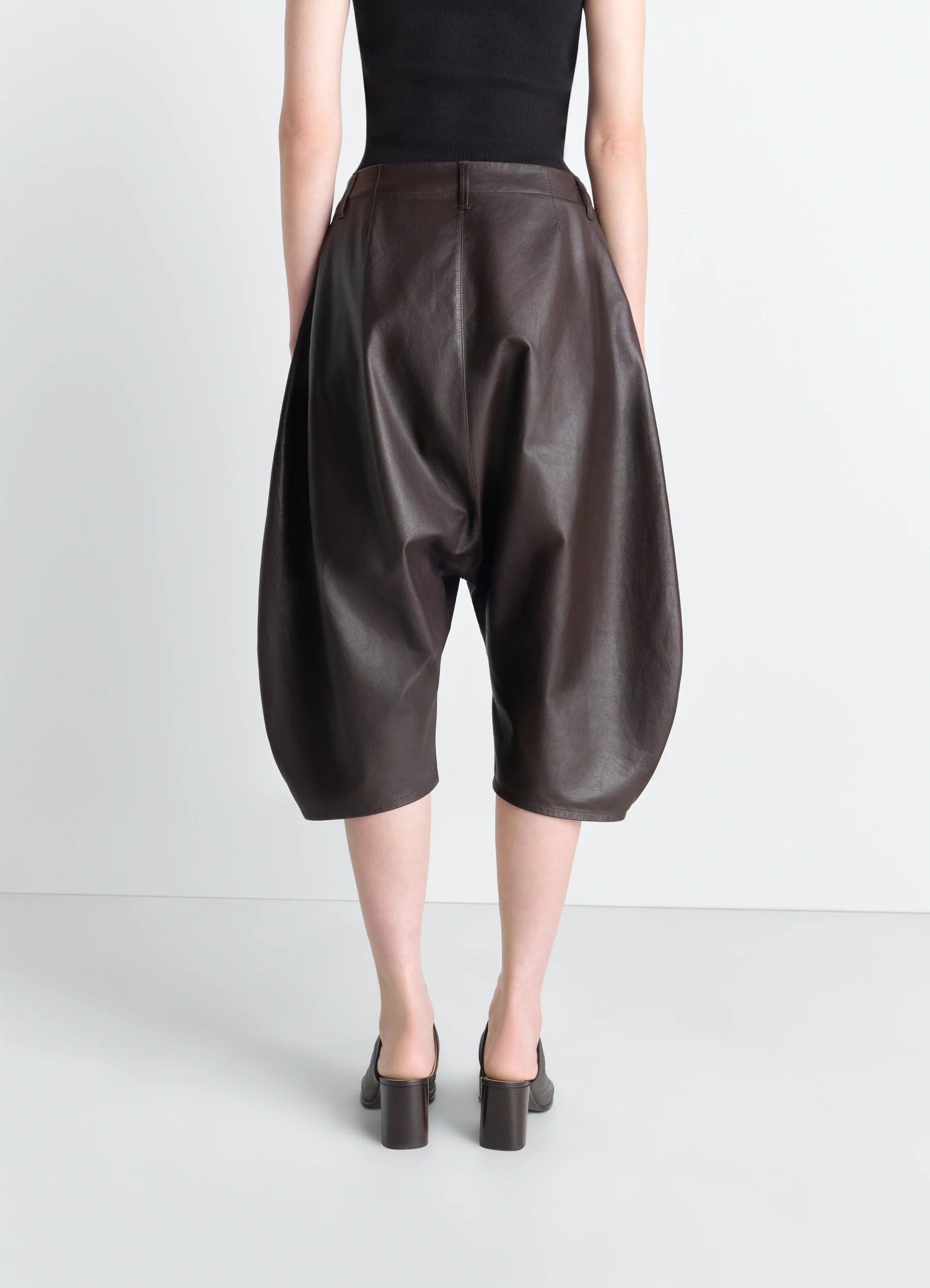 DROPPED CROTCH LEATHER BERMUDAS - Image 5