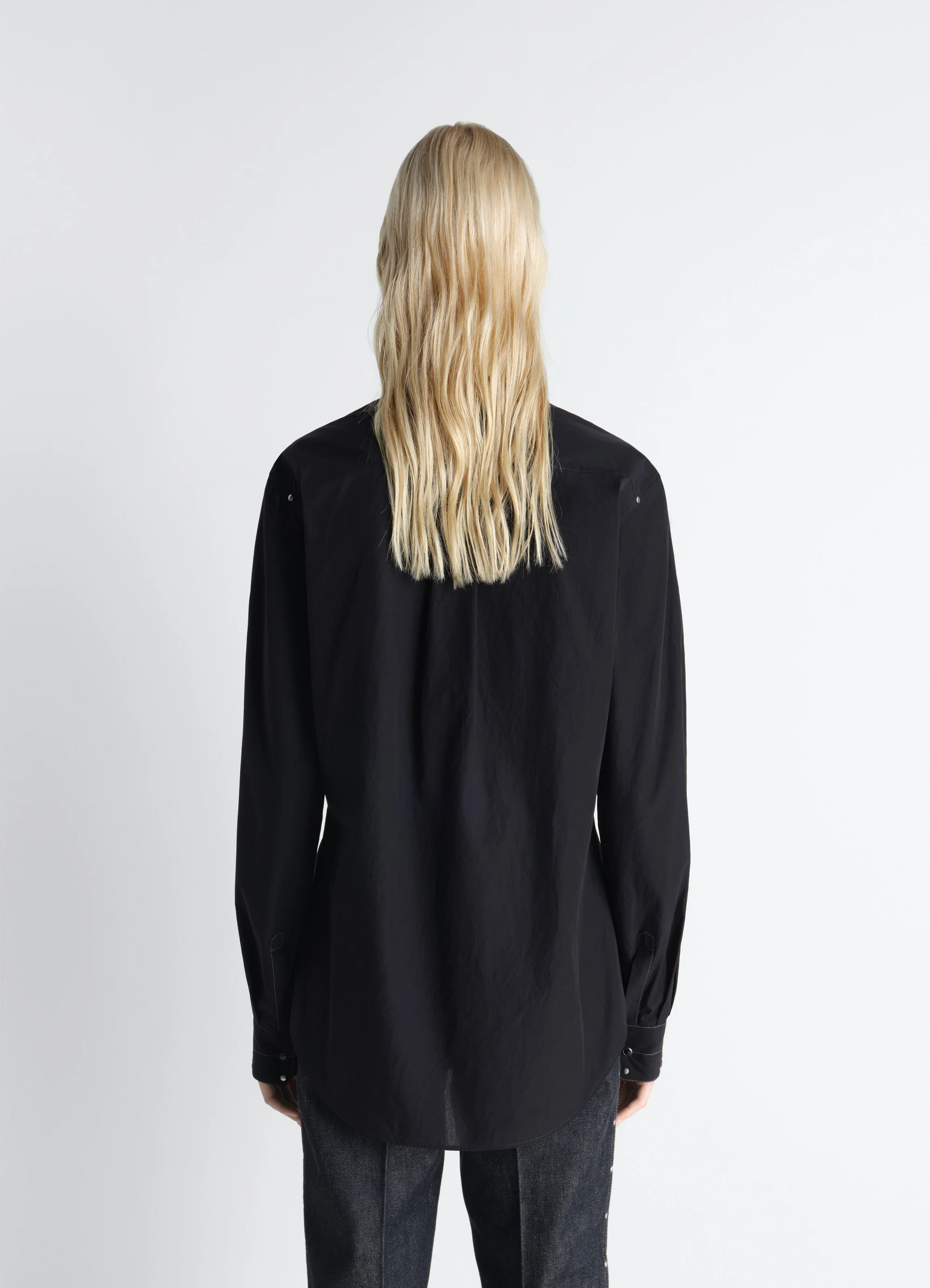 FITTED SHIRT WITH STUDS IN CREPE COTTON - Image 5