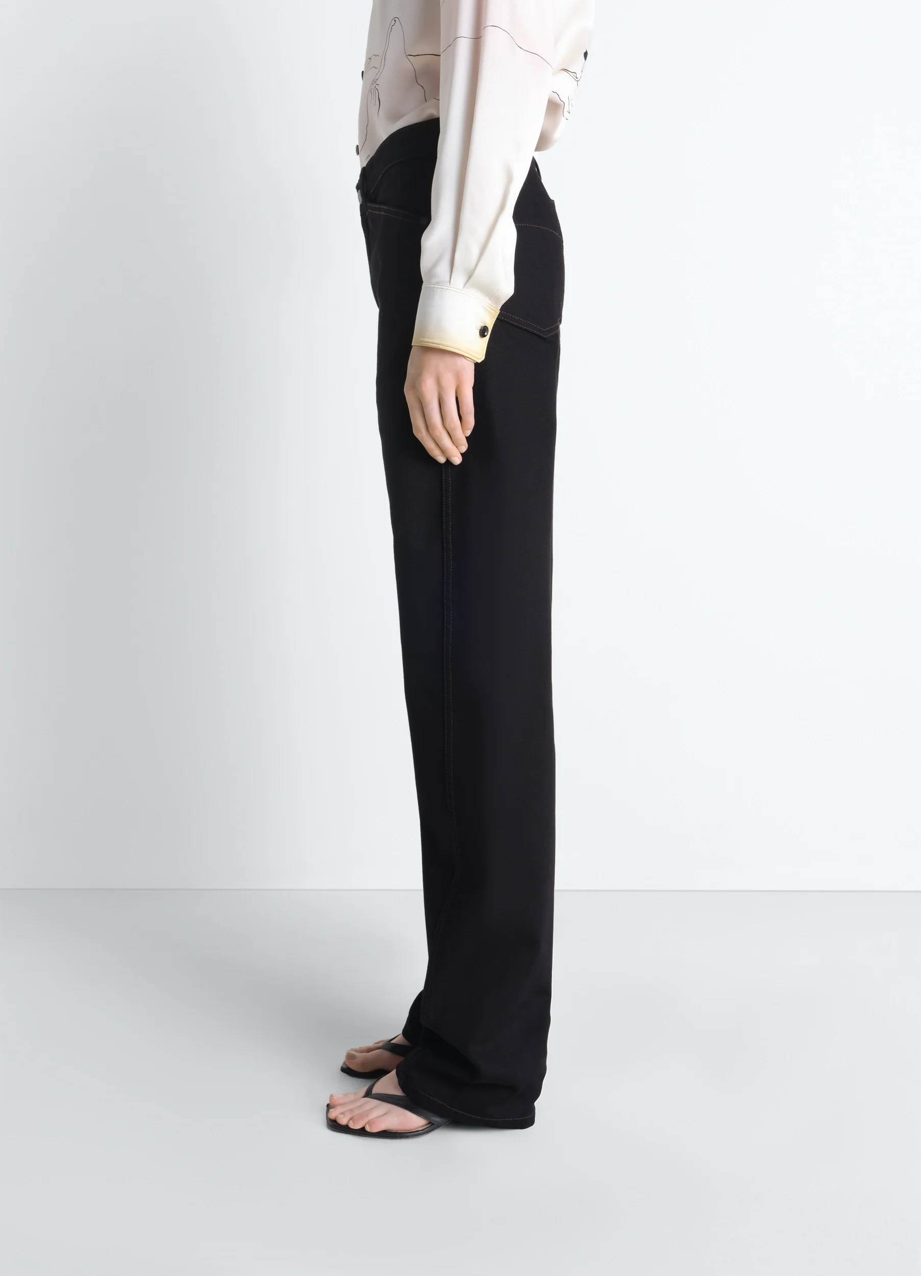 FIVE POCKETS TWISTED PANTS IN DENIM - Image 2