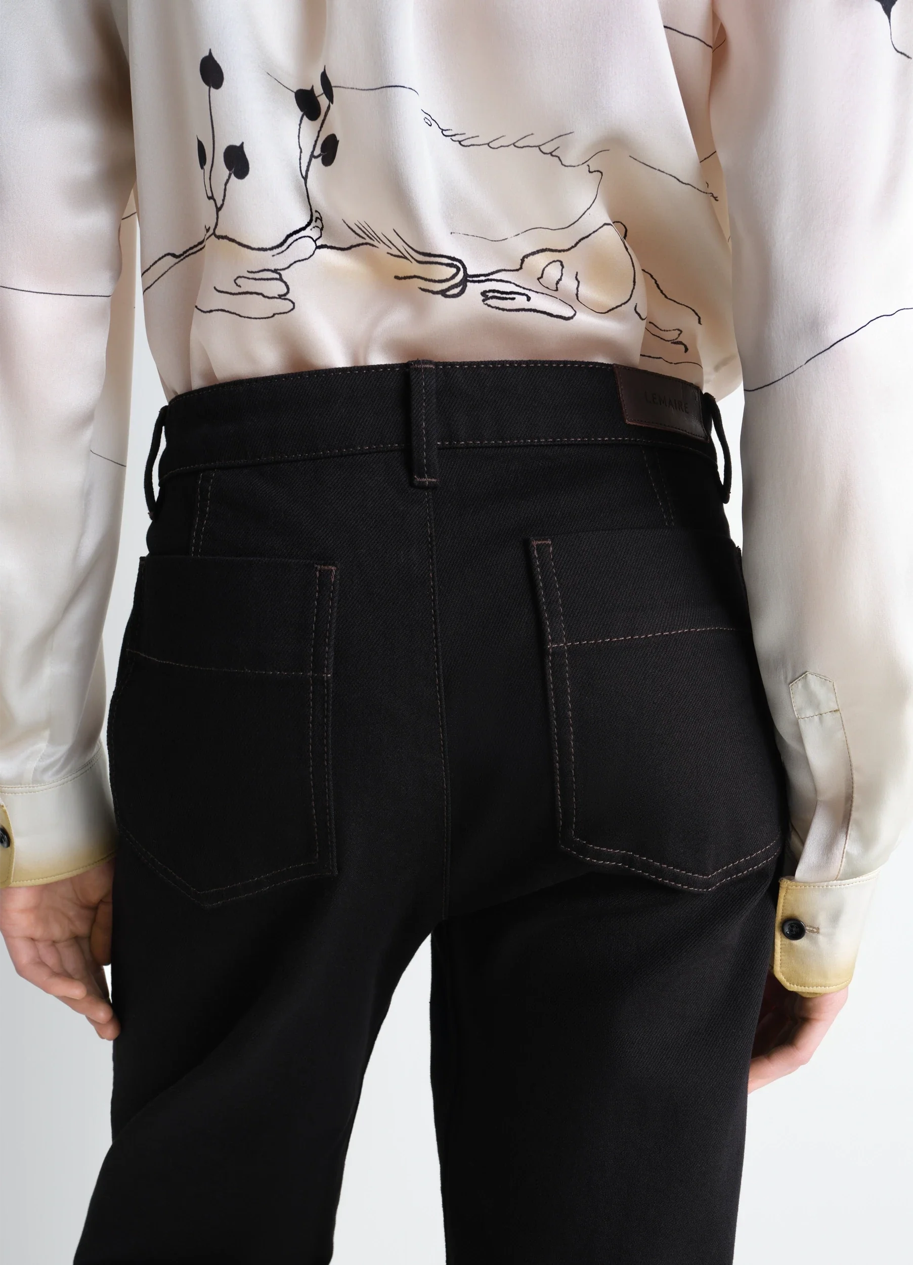FIVE POCKETS TWISTED PANTS IN DENIM - Image 3