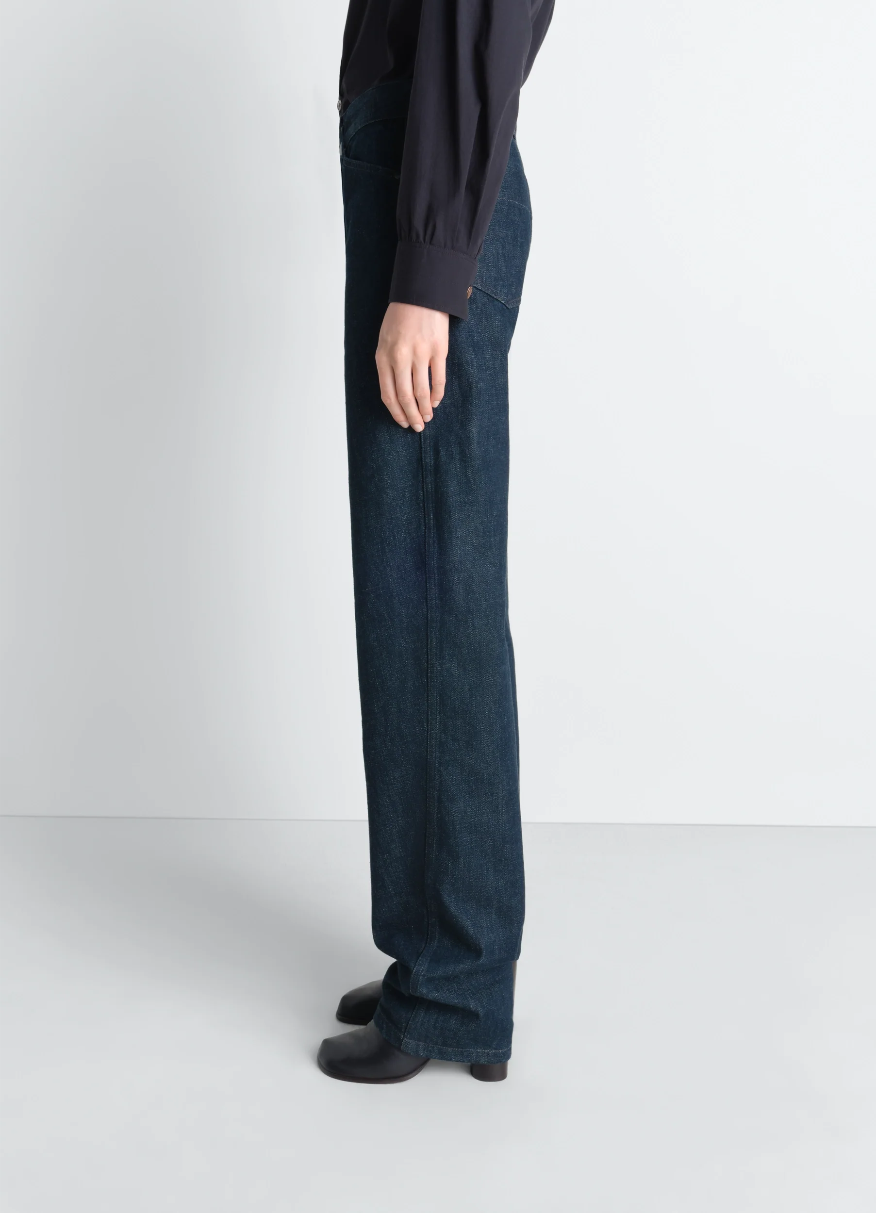 FIVE POCKETS TWISTED PANTS IN DENIM - Image 2