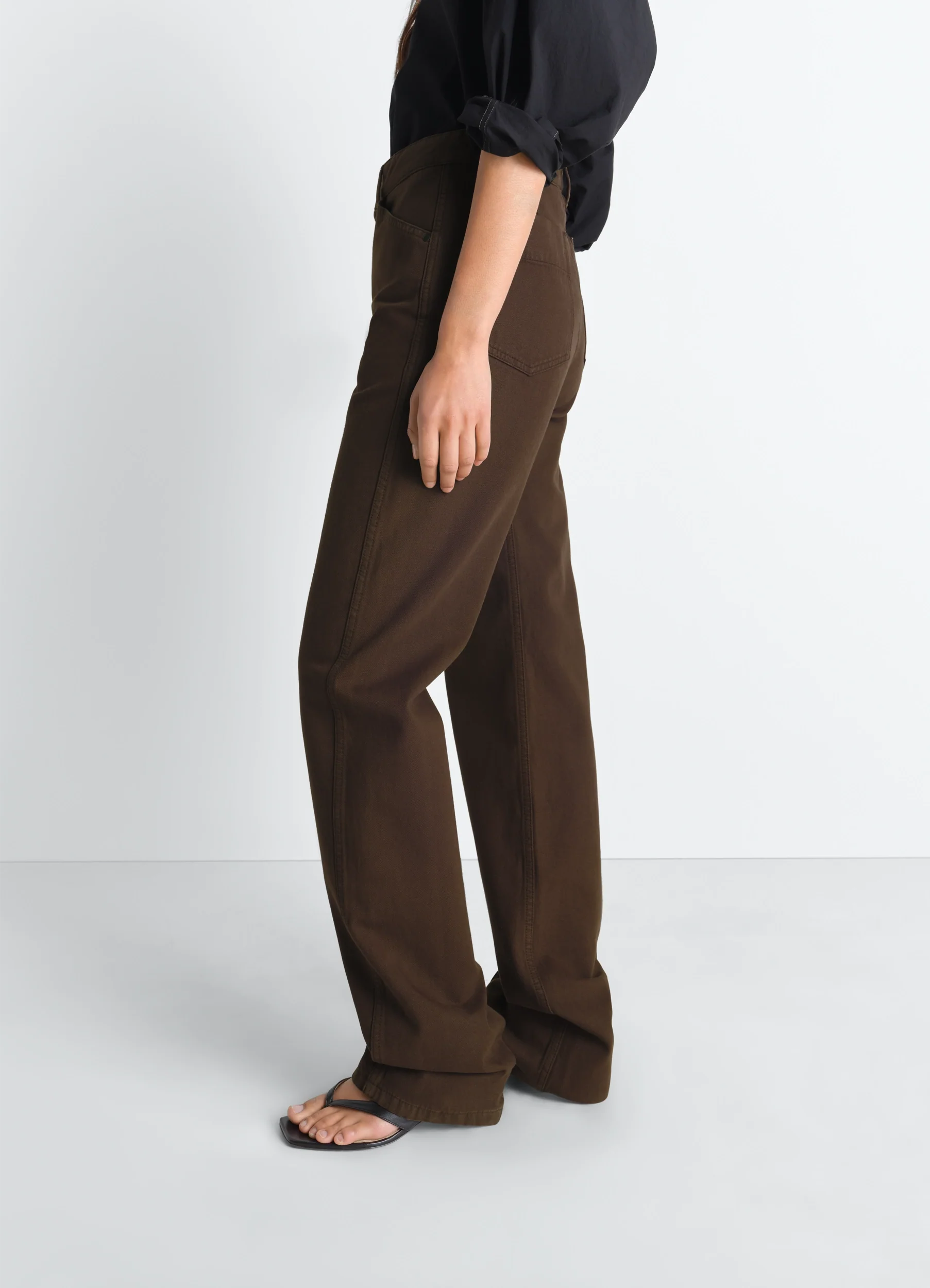 FIVE POCKETS TWISTED PANTS IN DYED HEAVY BROKEN TWILL - Image 4