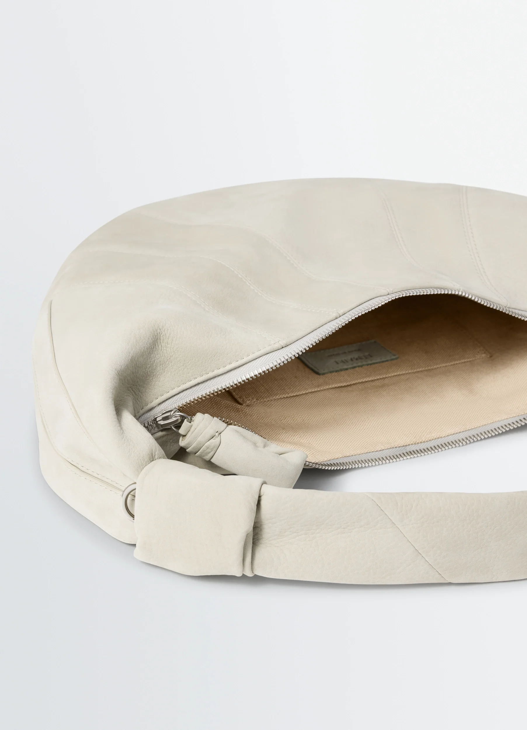 FORTUNE CROISSANT BAG IN ALPACA NUBUCK - Image 4