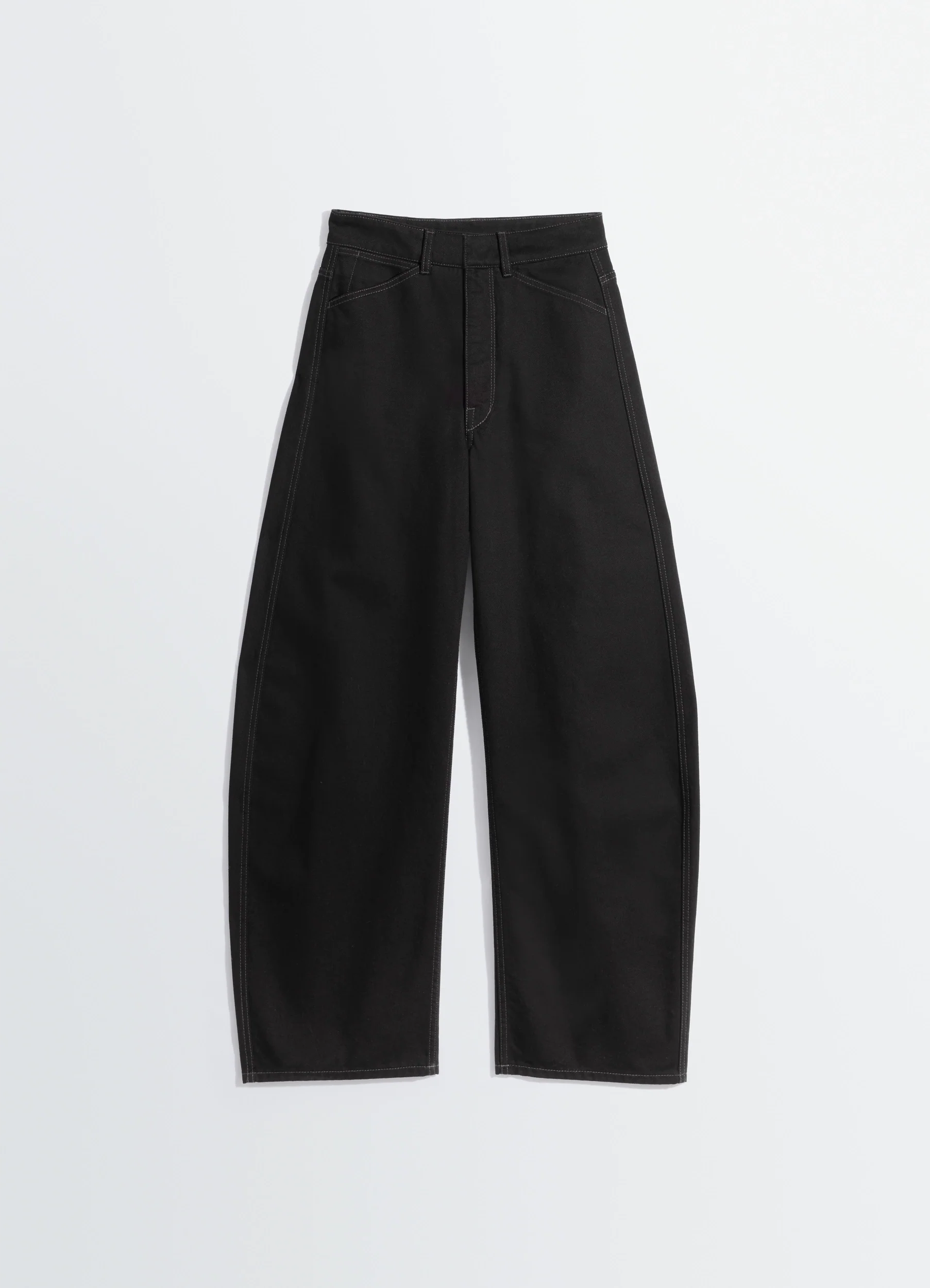 HIGH WAISTED CURVED PANTS IN DENIM - Image 5