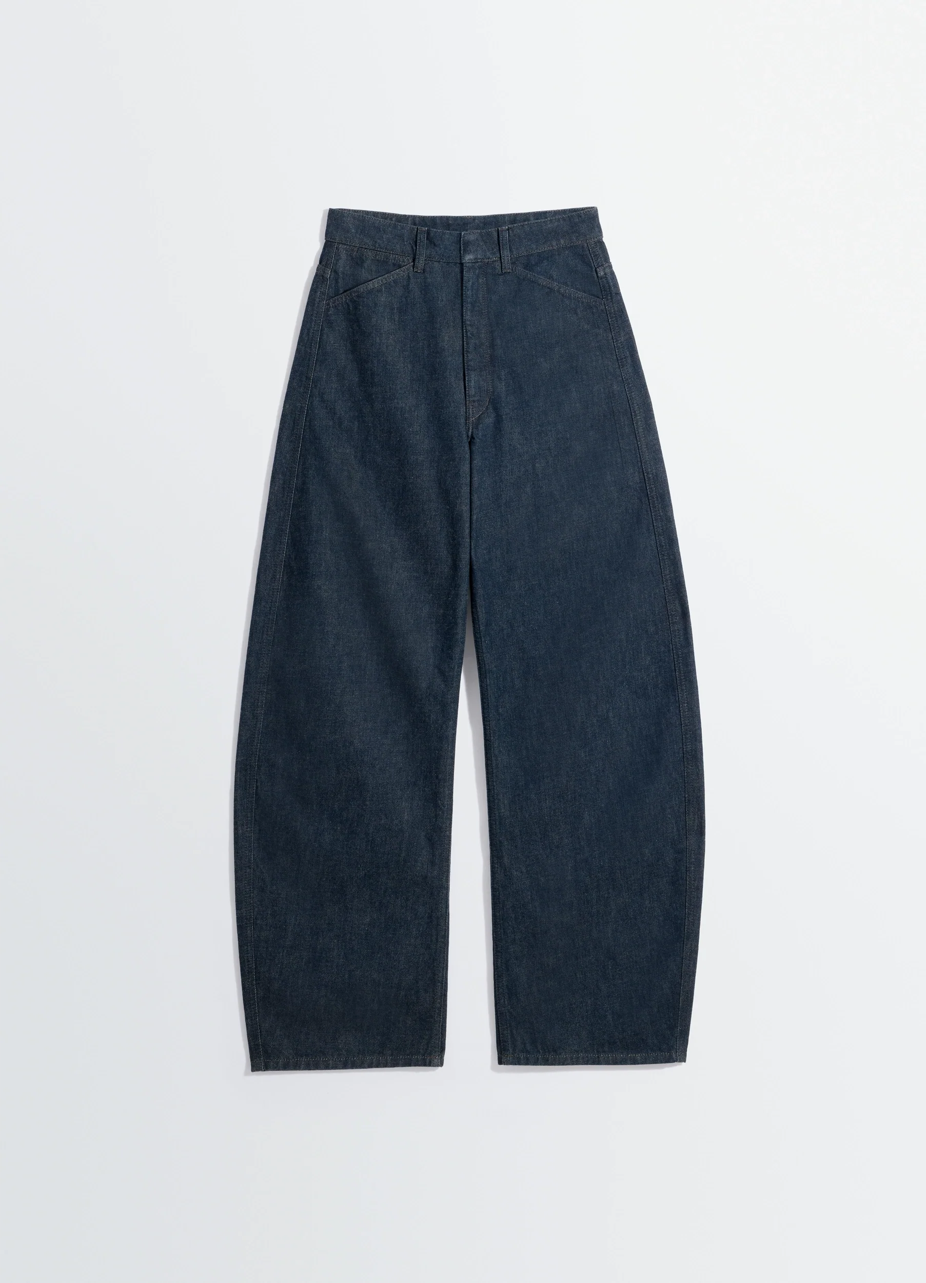 HIGH WAISTED CURVED PANTS IN DENIM - Image 6