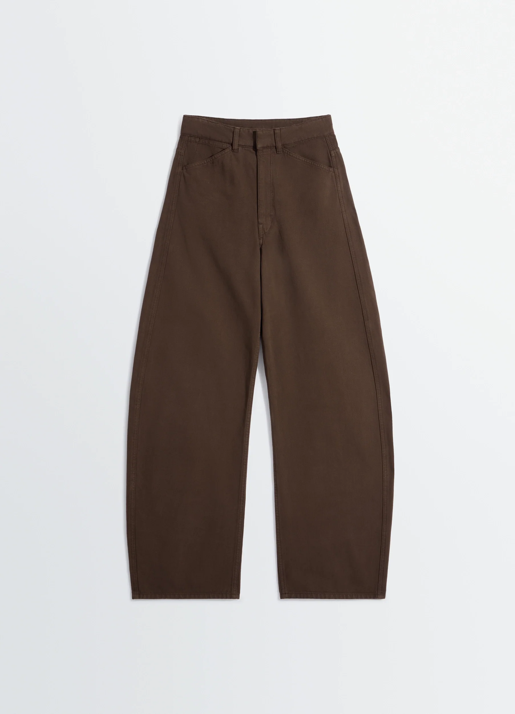 HIGH WAISTED CURVED PANTS IN DYED HEAVY BROKEN TWILL - Image 6