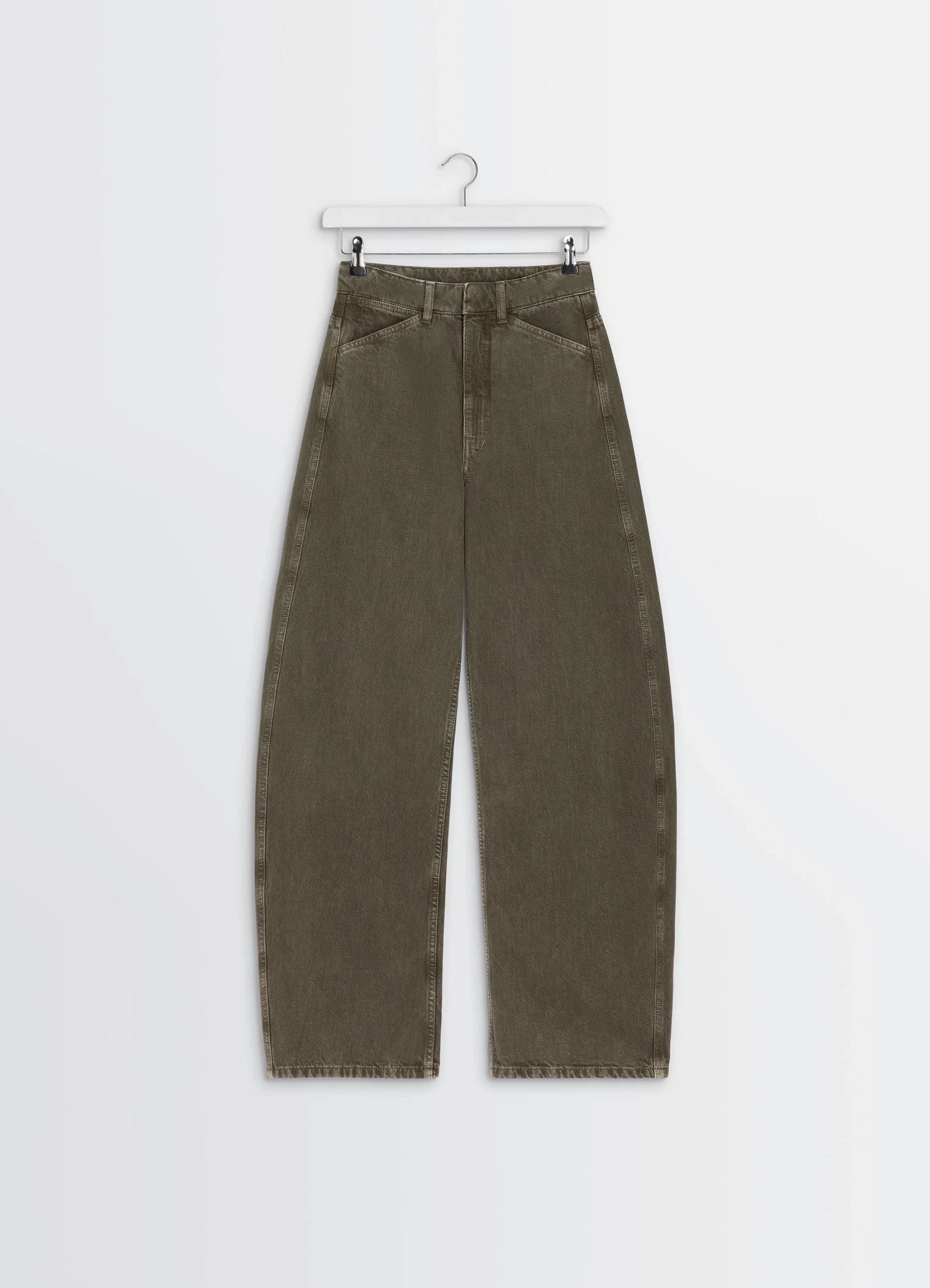 HIGH WAISTED CURVED PANTS IN DENIM - Image 5