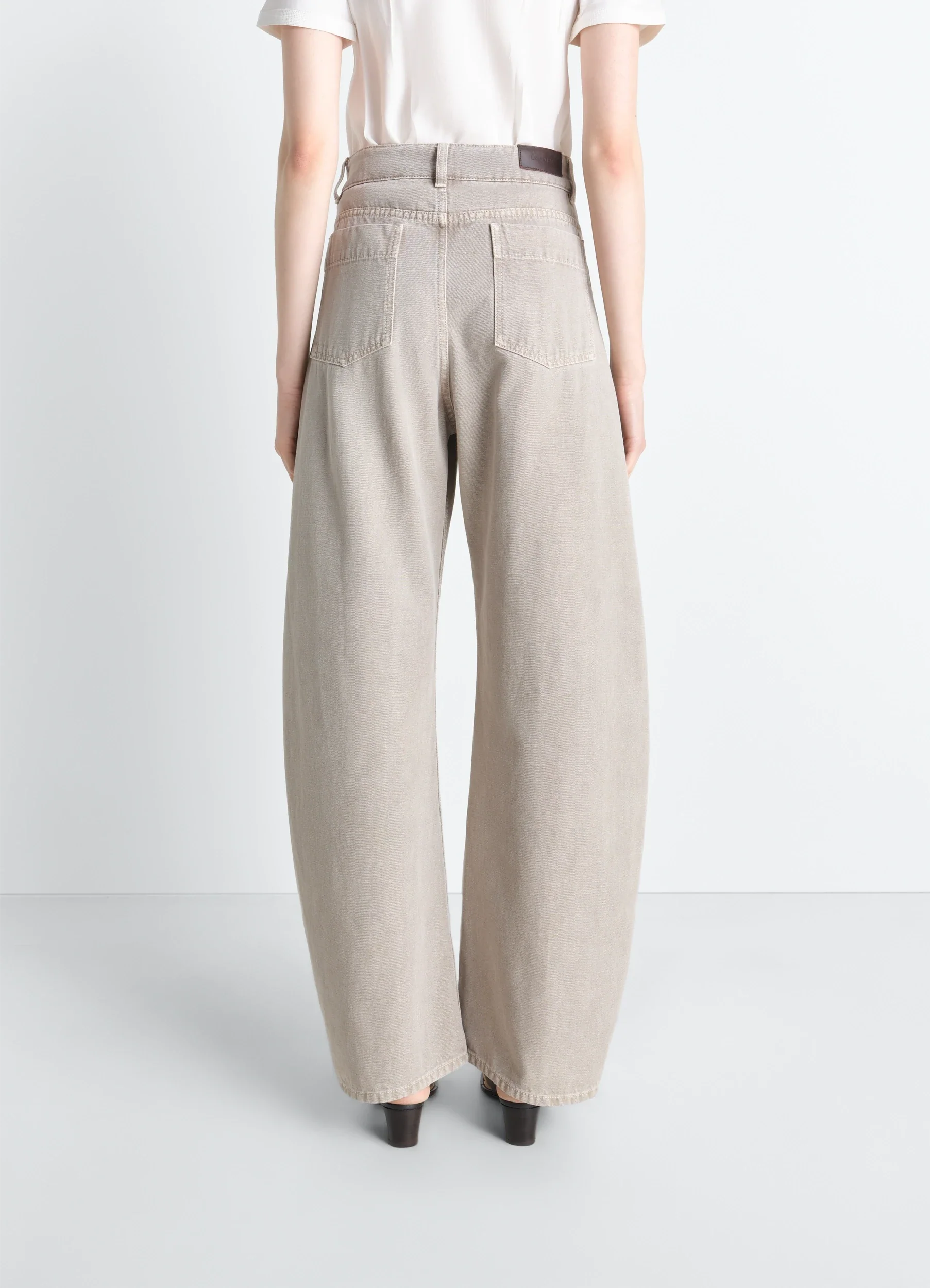 HIGH WAISTED CURVED PANTS IN BROKEN TWILL - Image 5