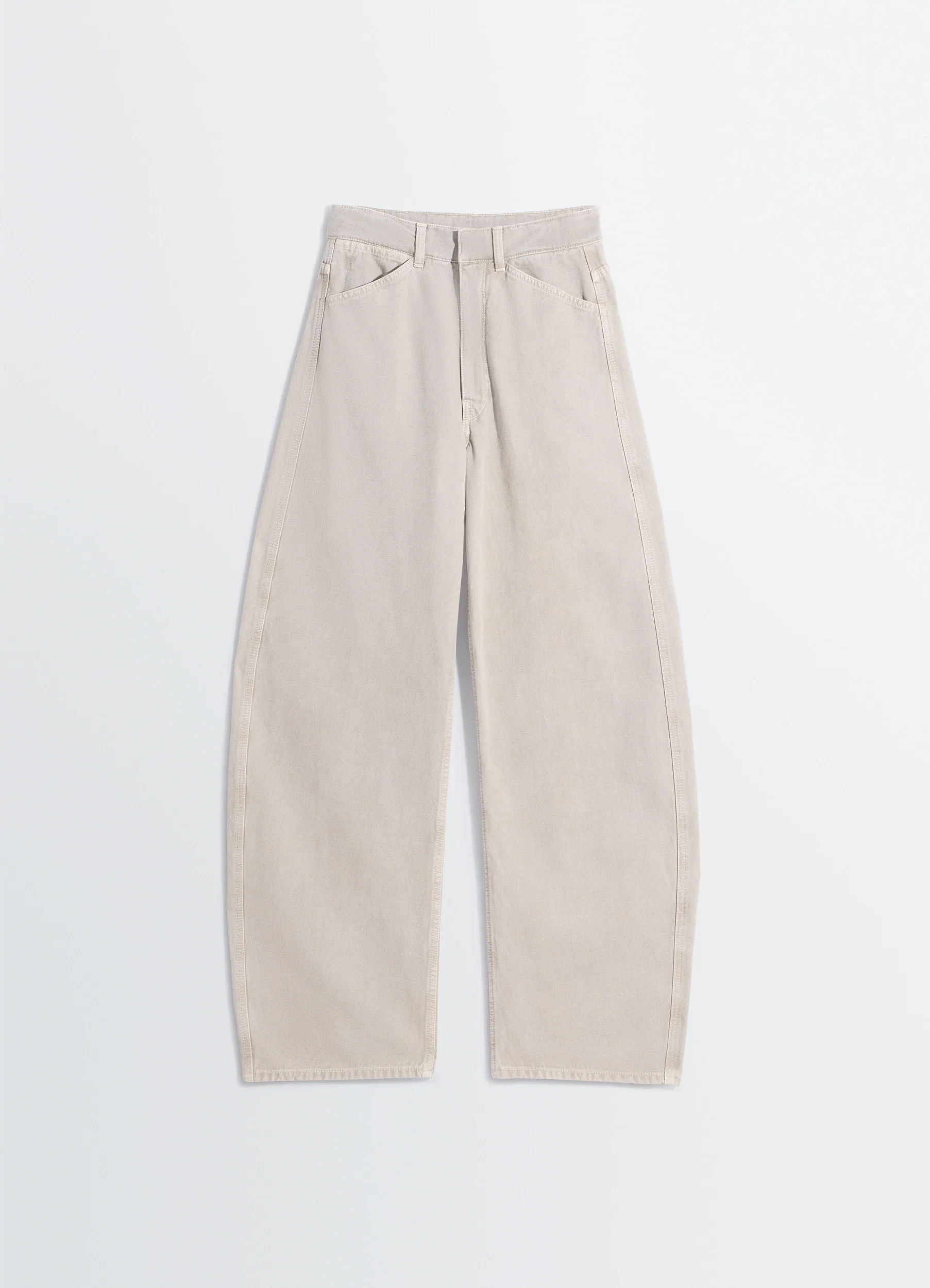 HIGH WAISTED CURVED PANTS IN BROKEN TWILL - Image 6