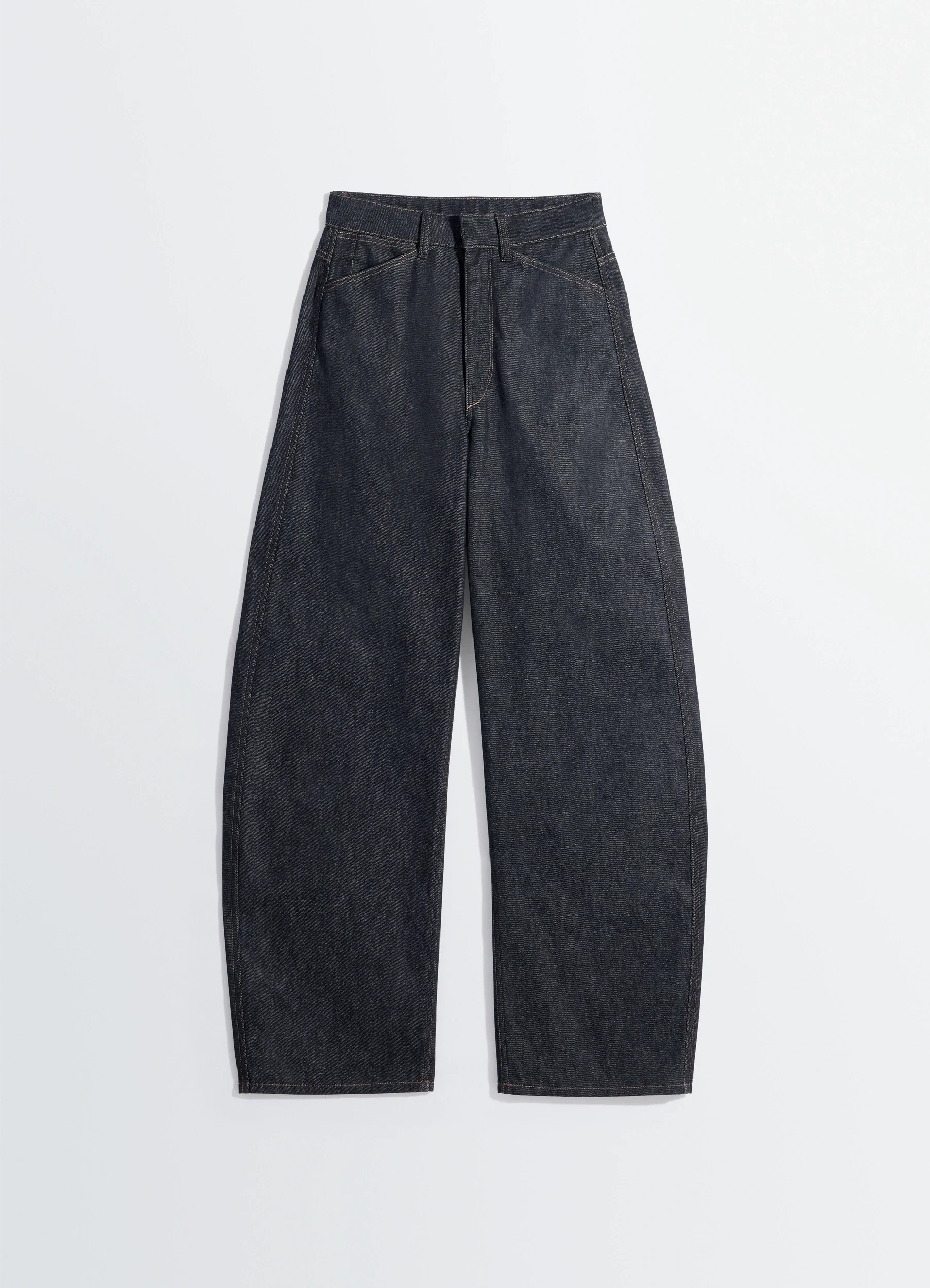 HIGH WAISTED CURVED PANTS IN DENIM - Image 6