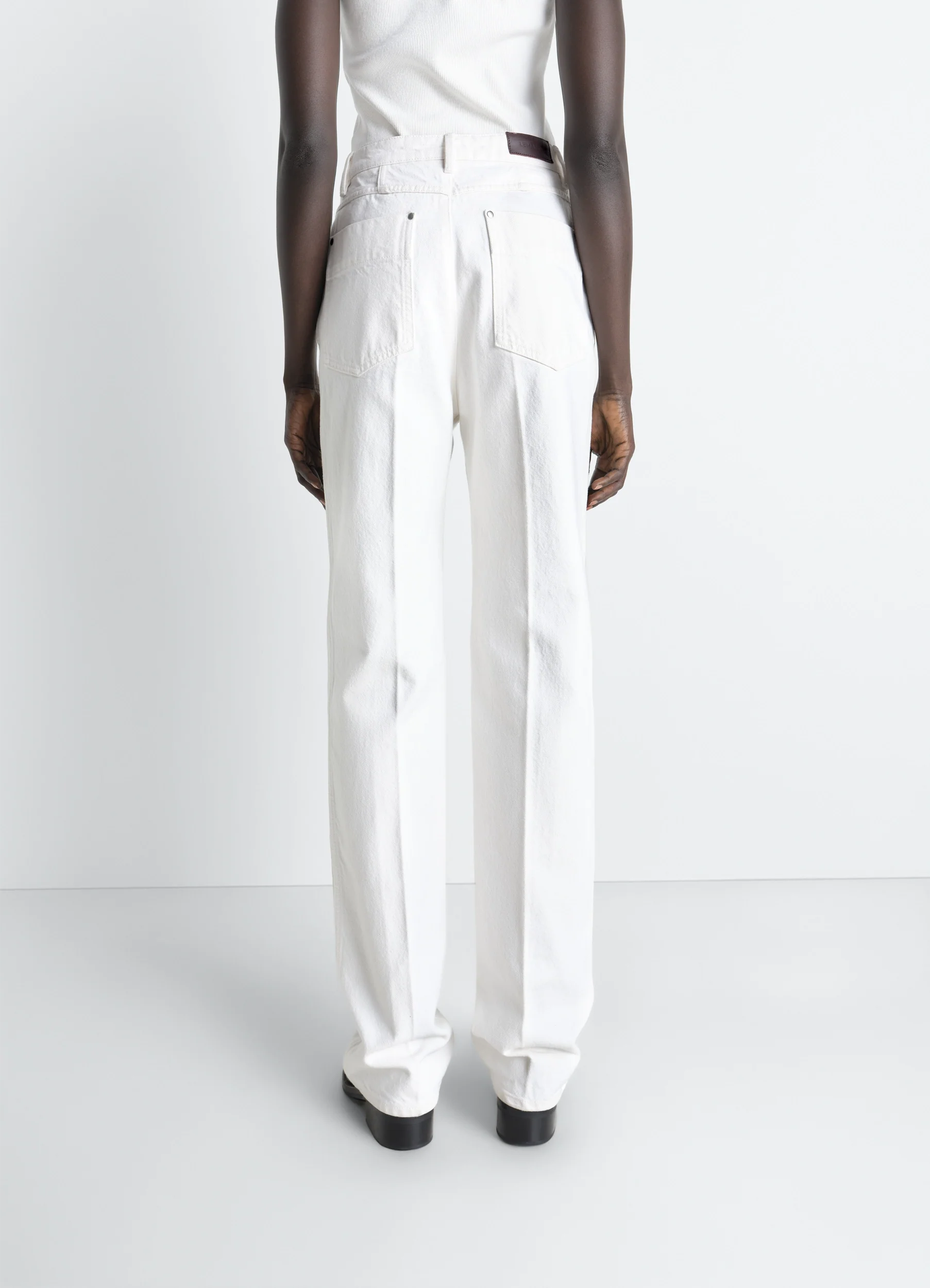 HIGH WAISTED STRAIGHT PANTS IN DENIM - Image 4