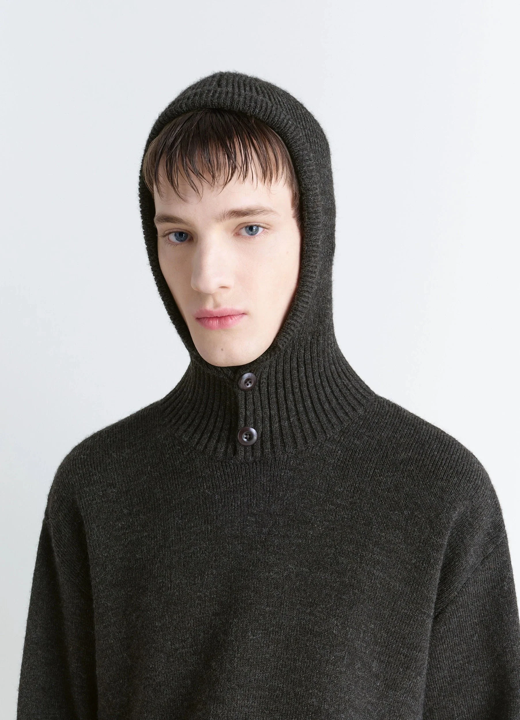 HOODED SWEATER IN WOOL ALPACA - Image 3