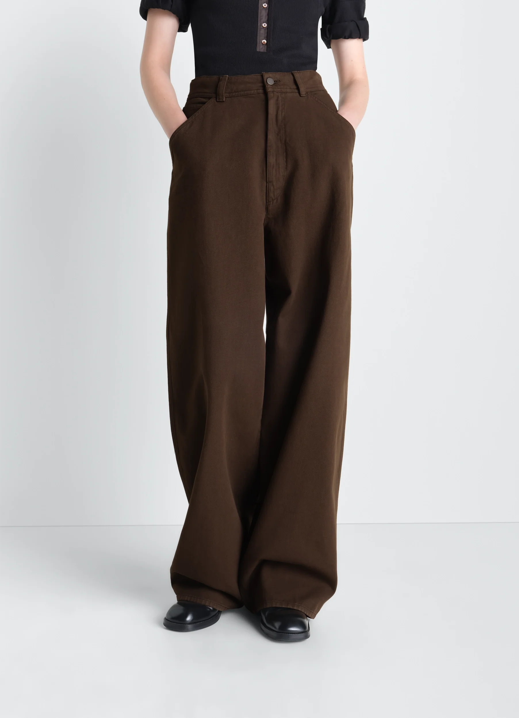 LARGE PANTS IN DYED BROKEN TWILL - Image 2