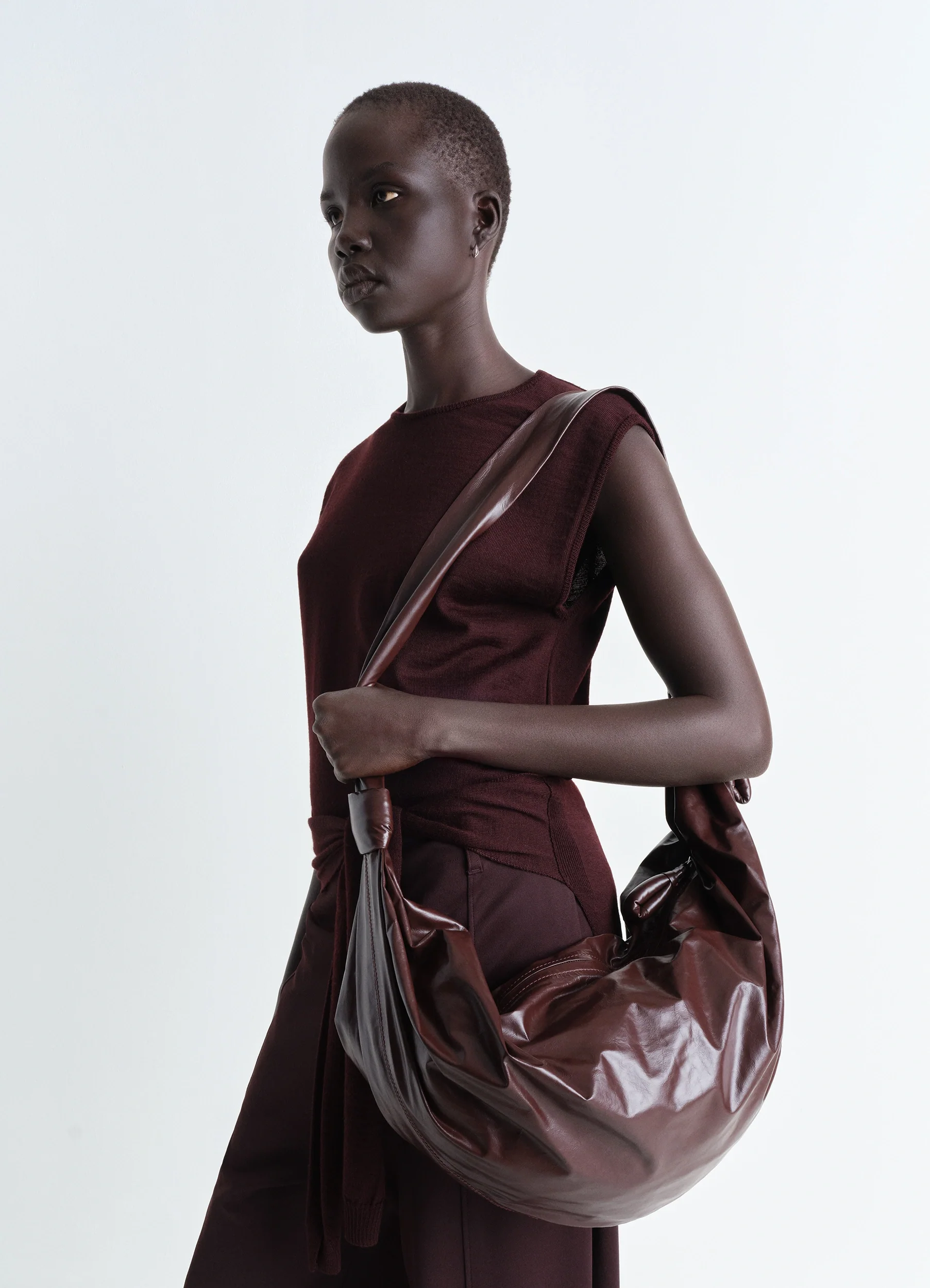 LARGE SOFT CROISSANT BAG IN PAPER LEATHER - Image 2