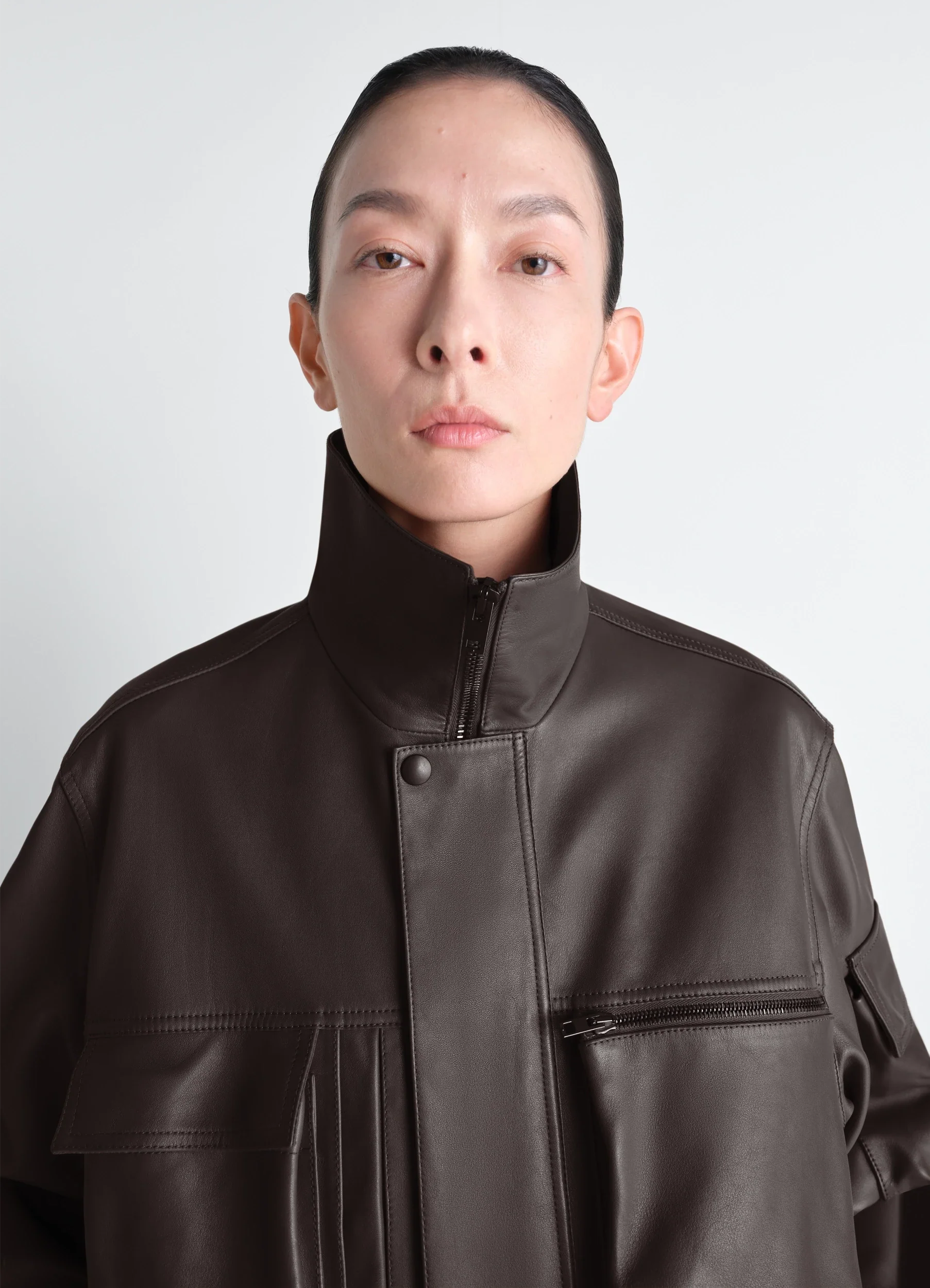 LEATHER BLOUSON WITH POCKETS IN LEATHER - Image 3