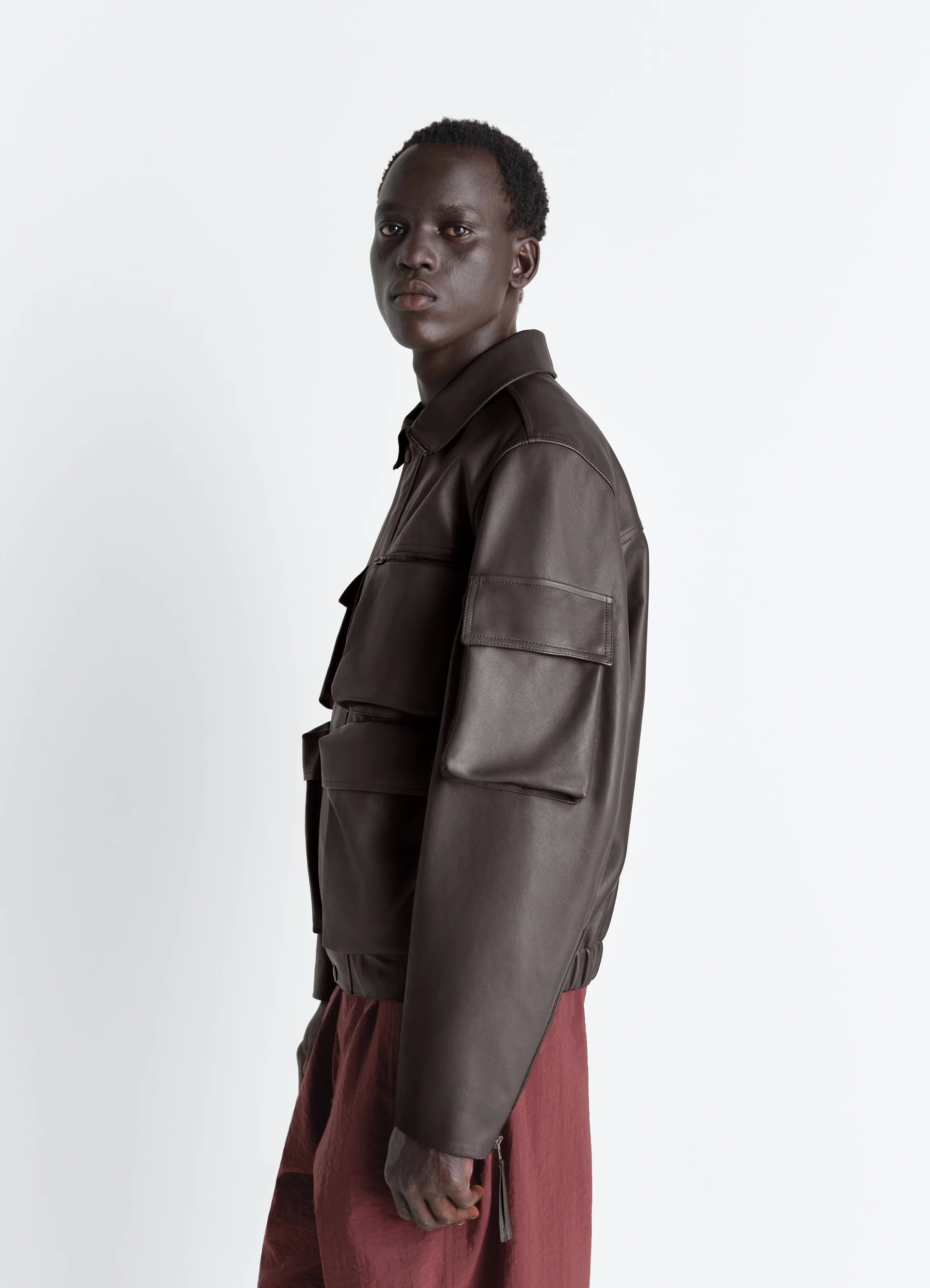 LEATHER BLOUSON WITH POCKETS IN LEATHER - Image 9