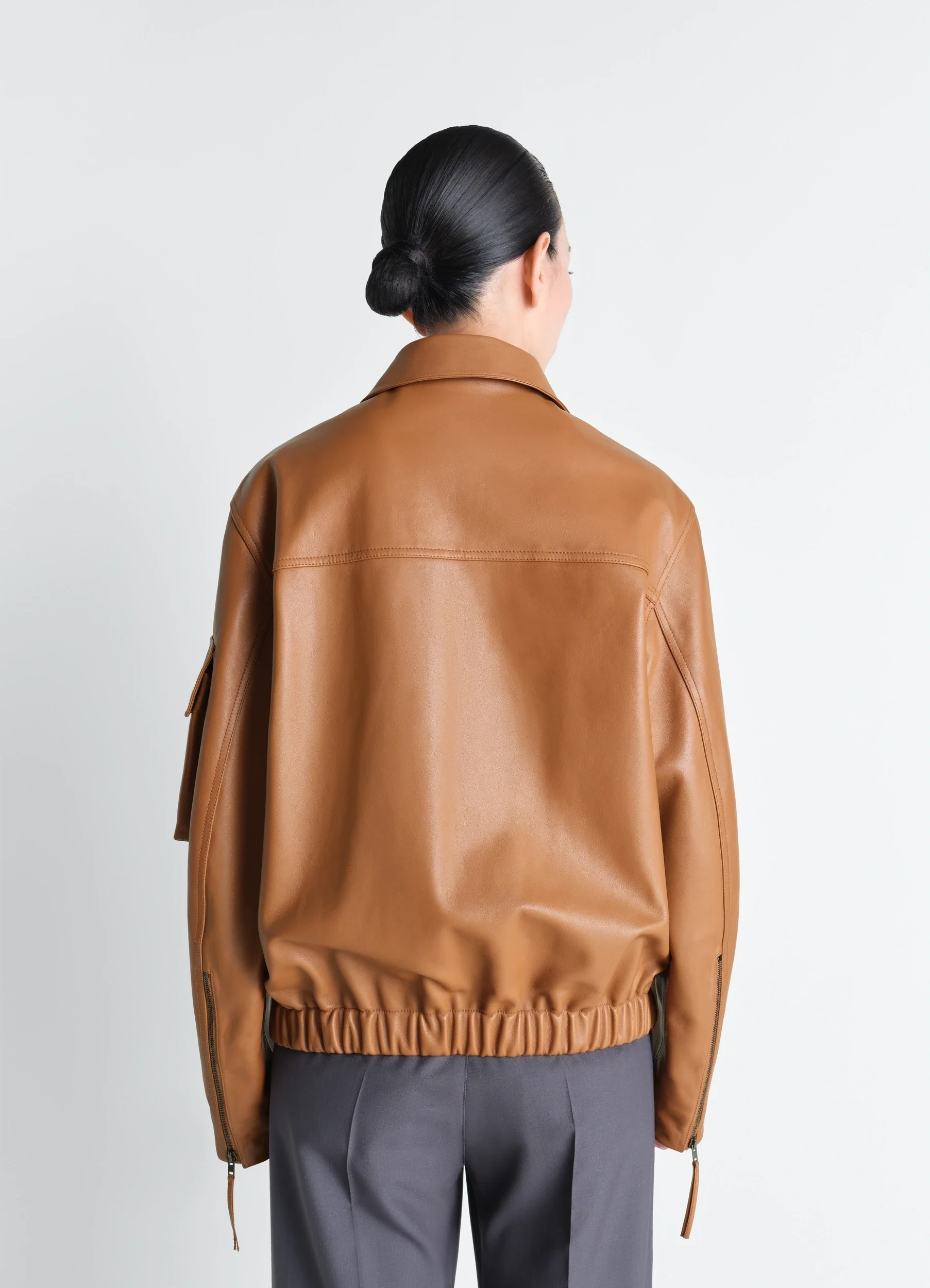 LEATHER BLOUSON WITH POCKETS IN LEATHER - Image 10