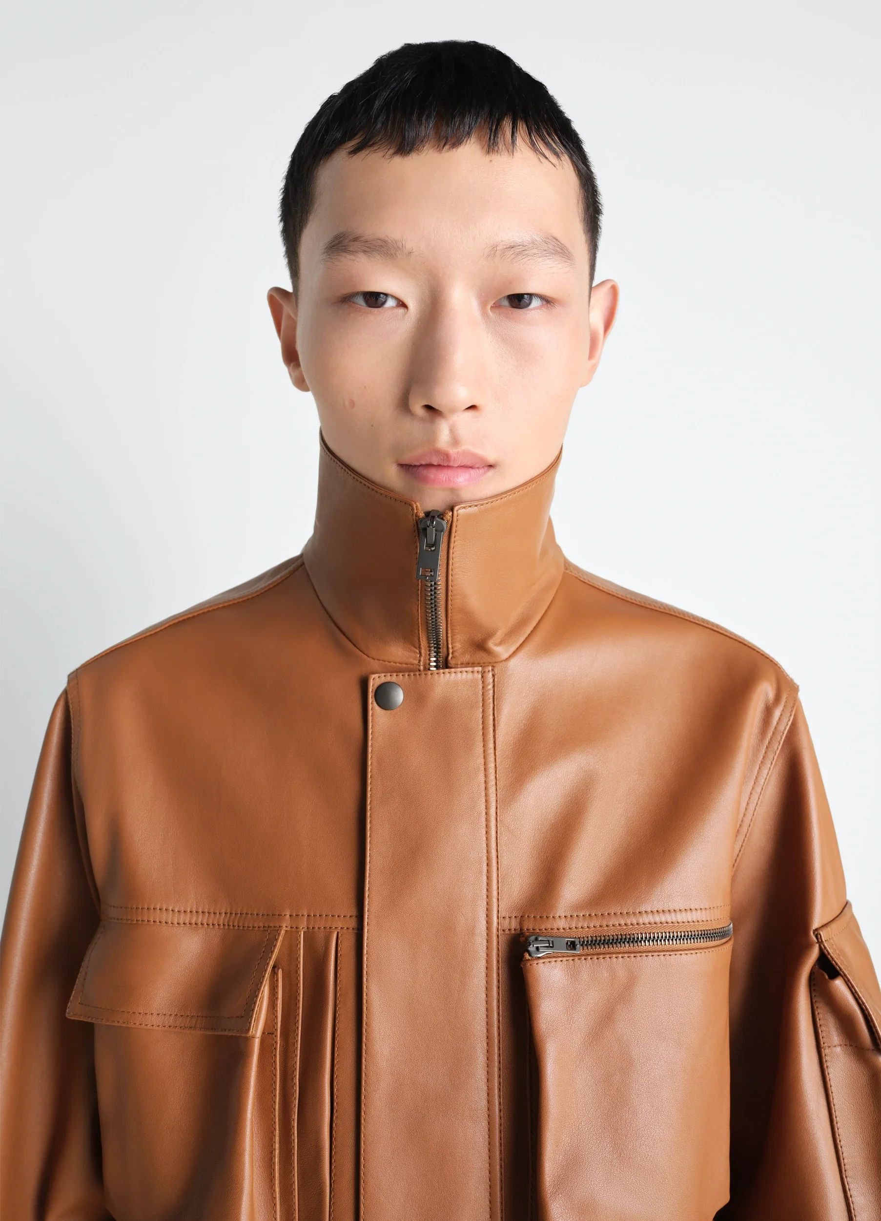 LEATHER BLOUSON WITH POCKETS IN LEATHER - Image 8