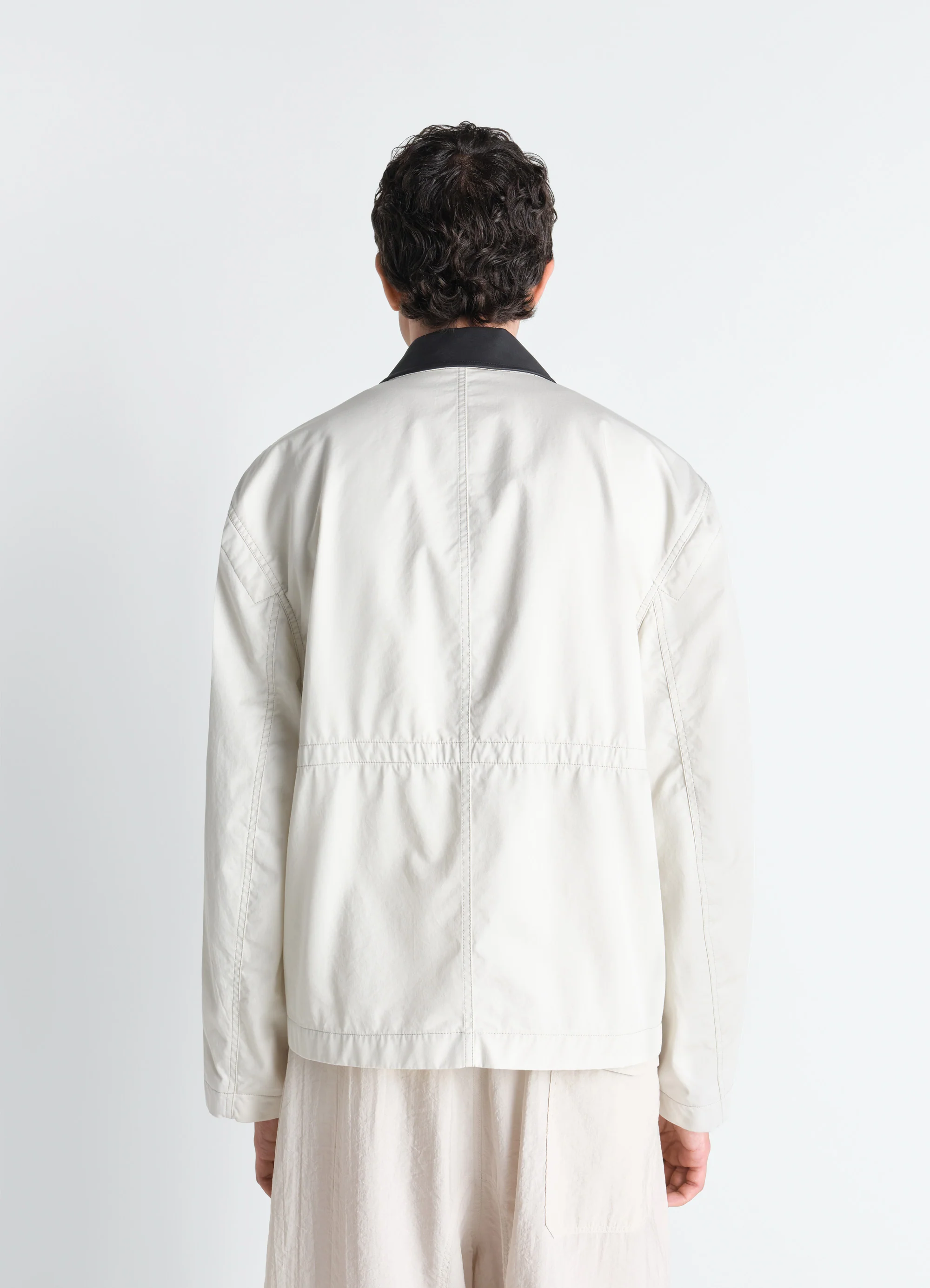 LEATHER COLLAR BLOUSON IN COTTON TWILL - Image 6