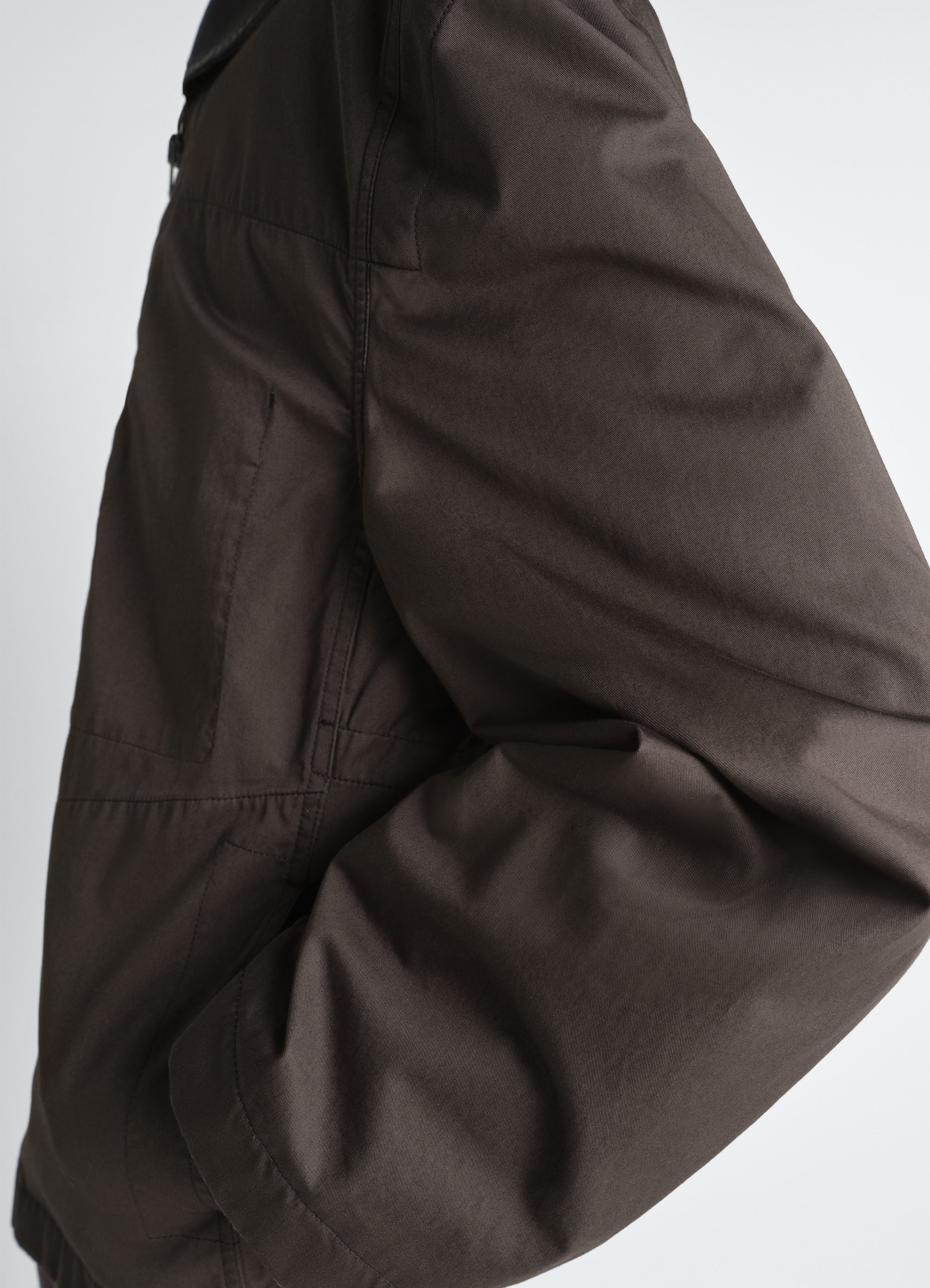 LEATHER COLLAR BLOUSON IN COTTON TWILL - Image 5