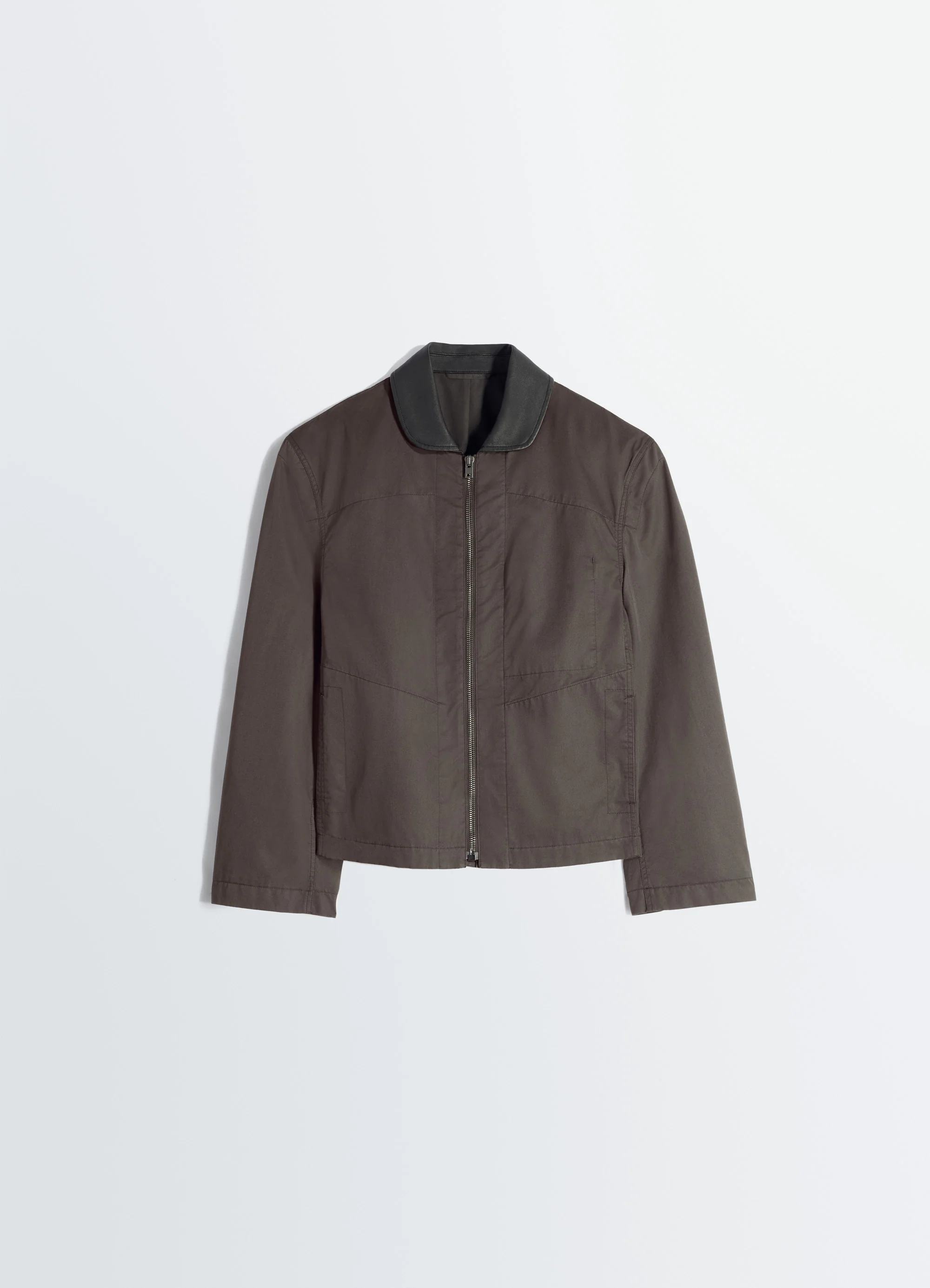 LEATHER COLLAR BLOUSON IN COTTON TWILL - Image 7