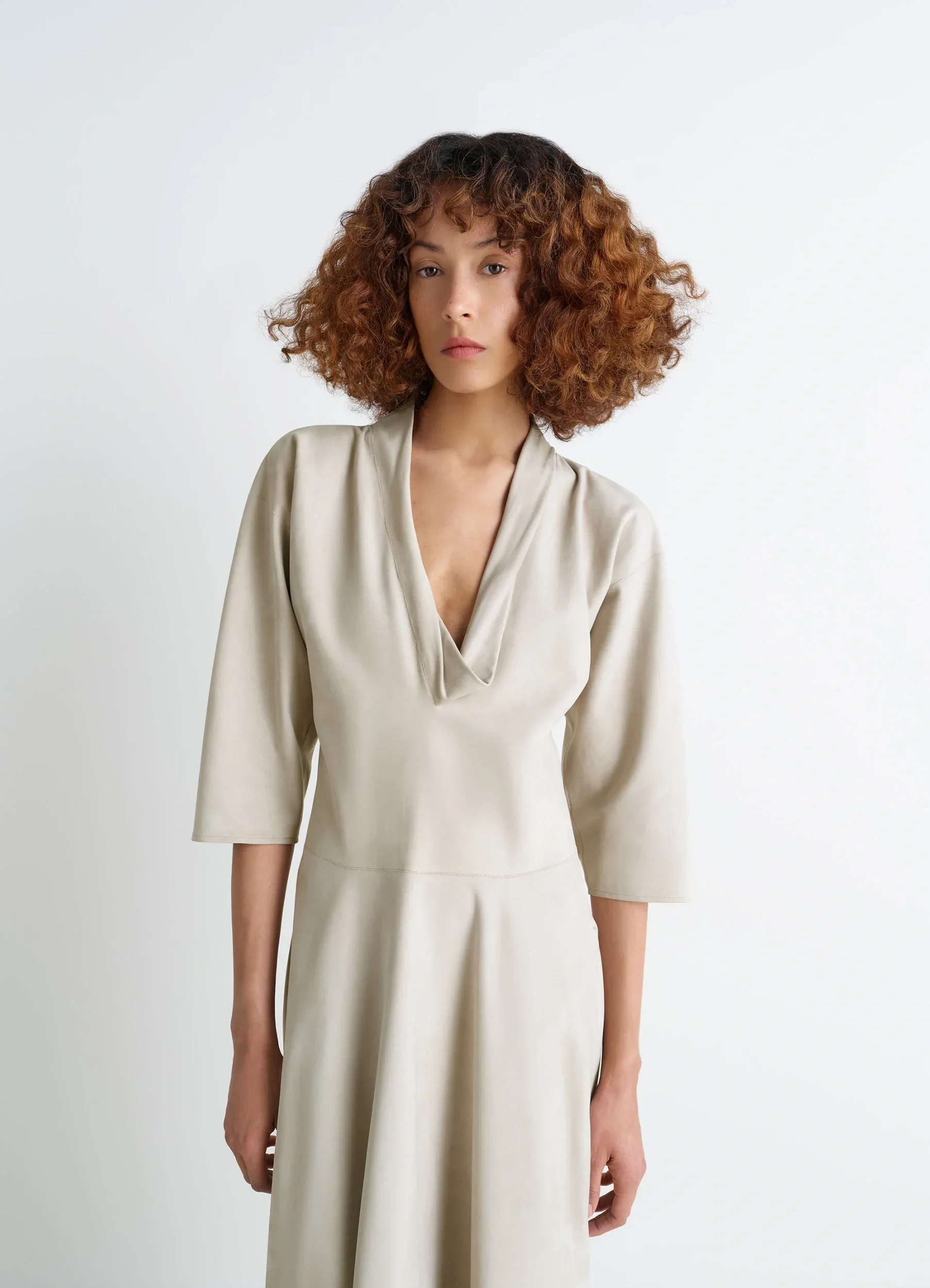 LEATHER V-NECK DRESS - Image 2