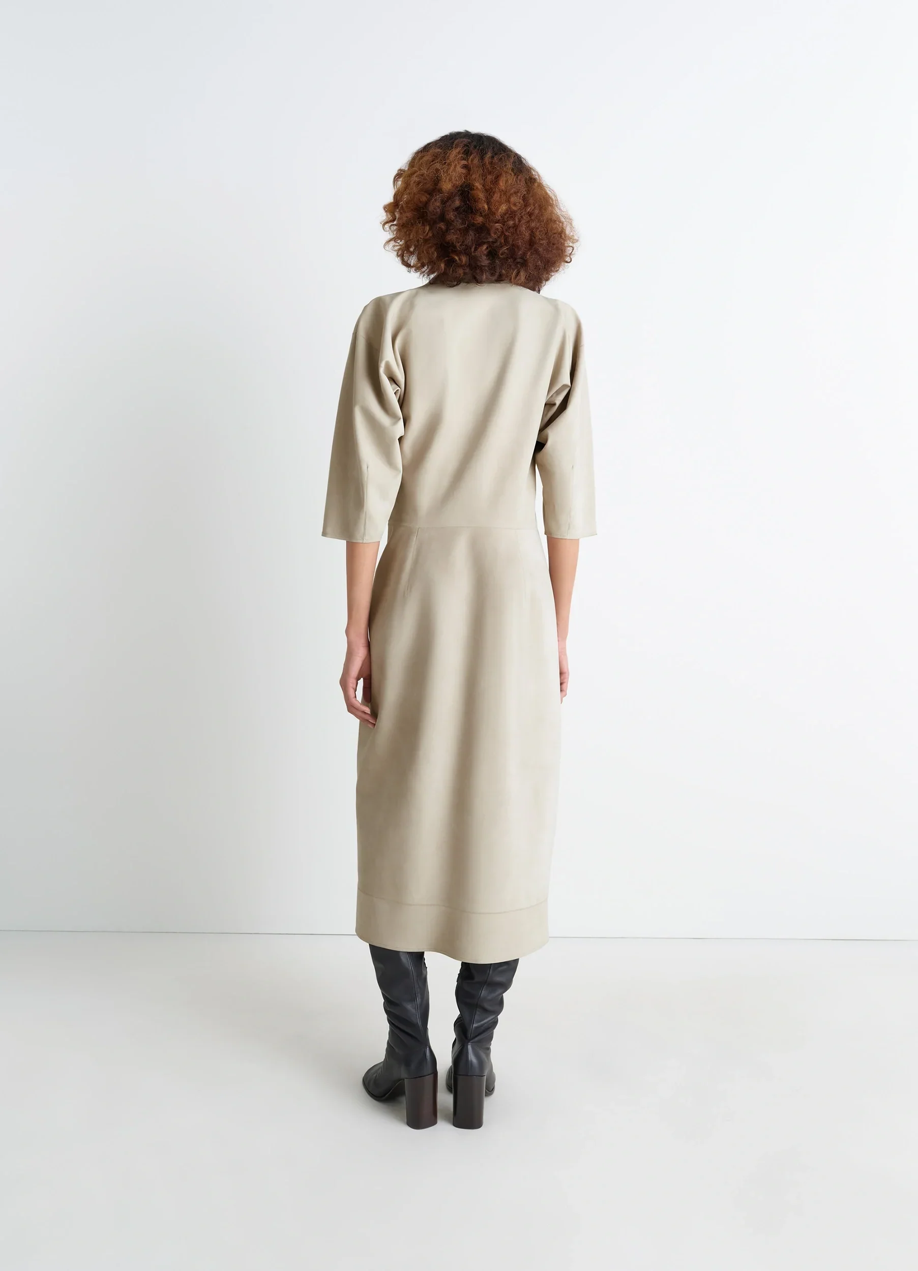 LEATHER V-NECK DRESS - Image 4