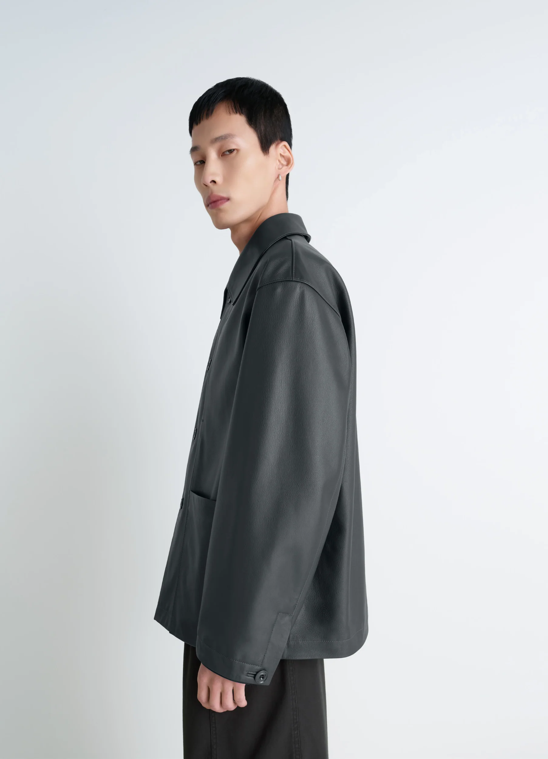 LEATHER WORKWEAR JACKET - Image 3