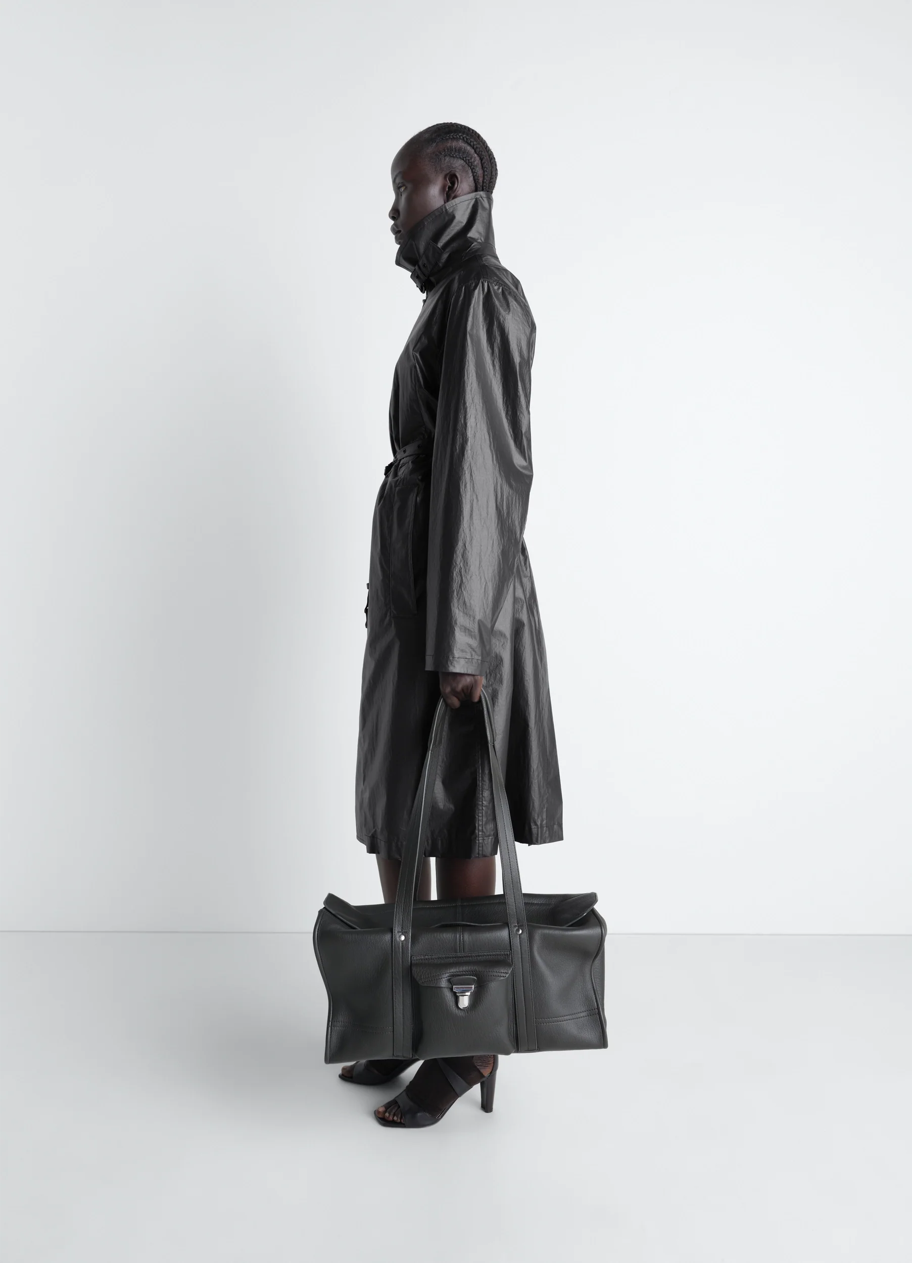 LIGHT WRAP COAT IN LIGHT COATED COTTON - Image 4