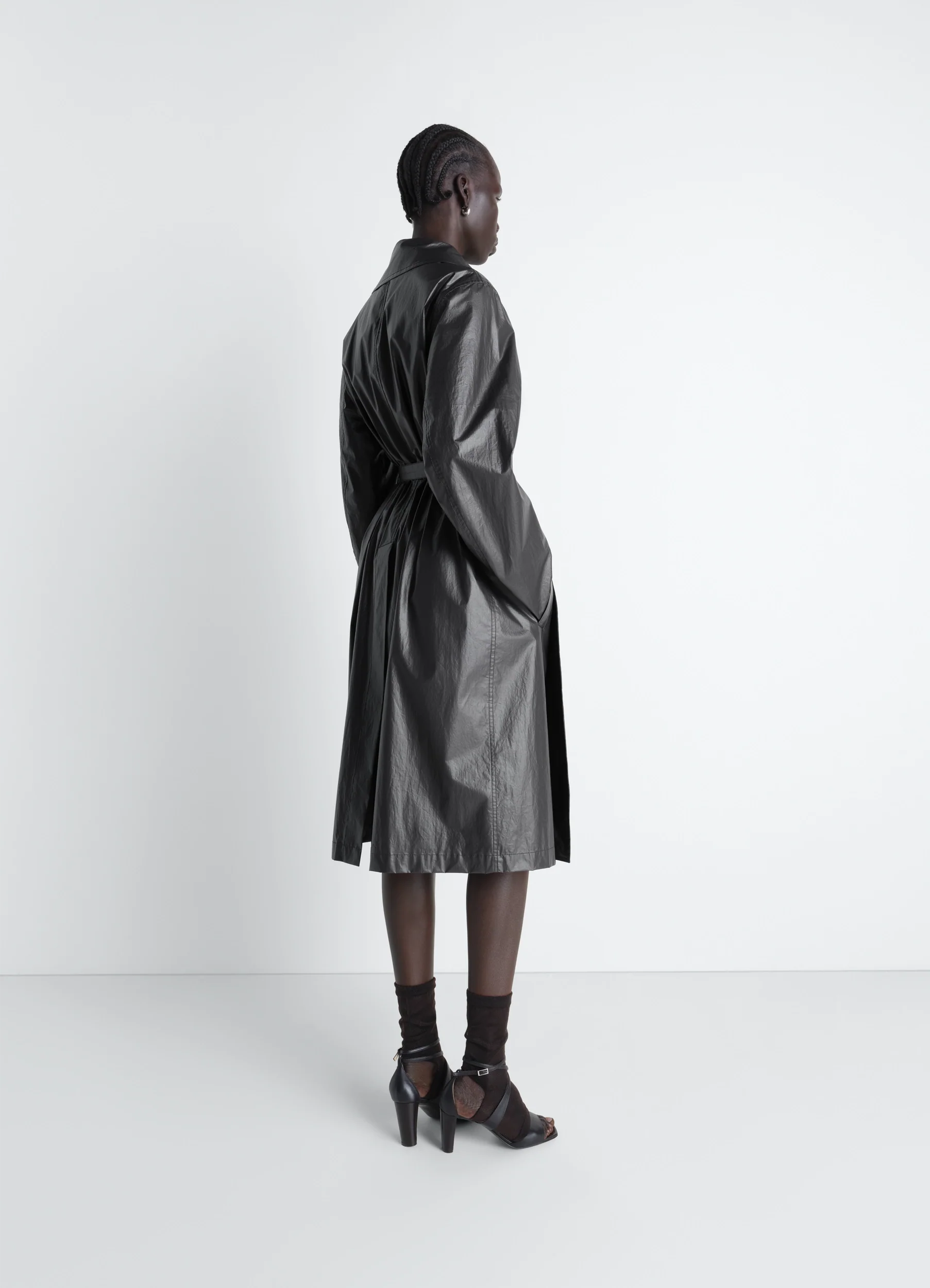 LIGHT WRAP COAT IN LIGHT COATED COTTON - Image 5