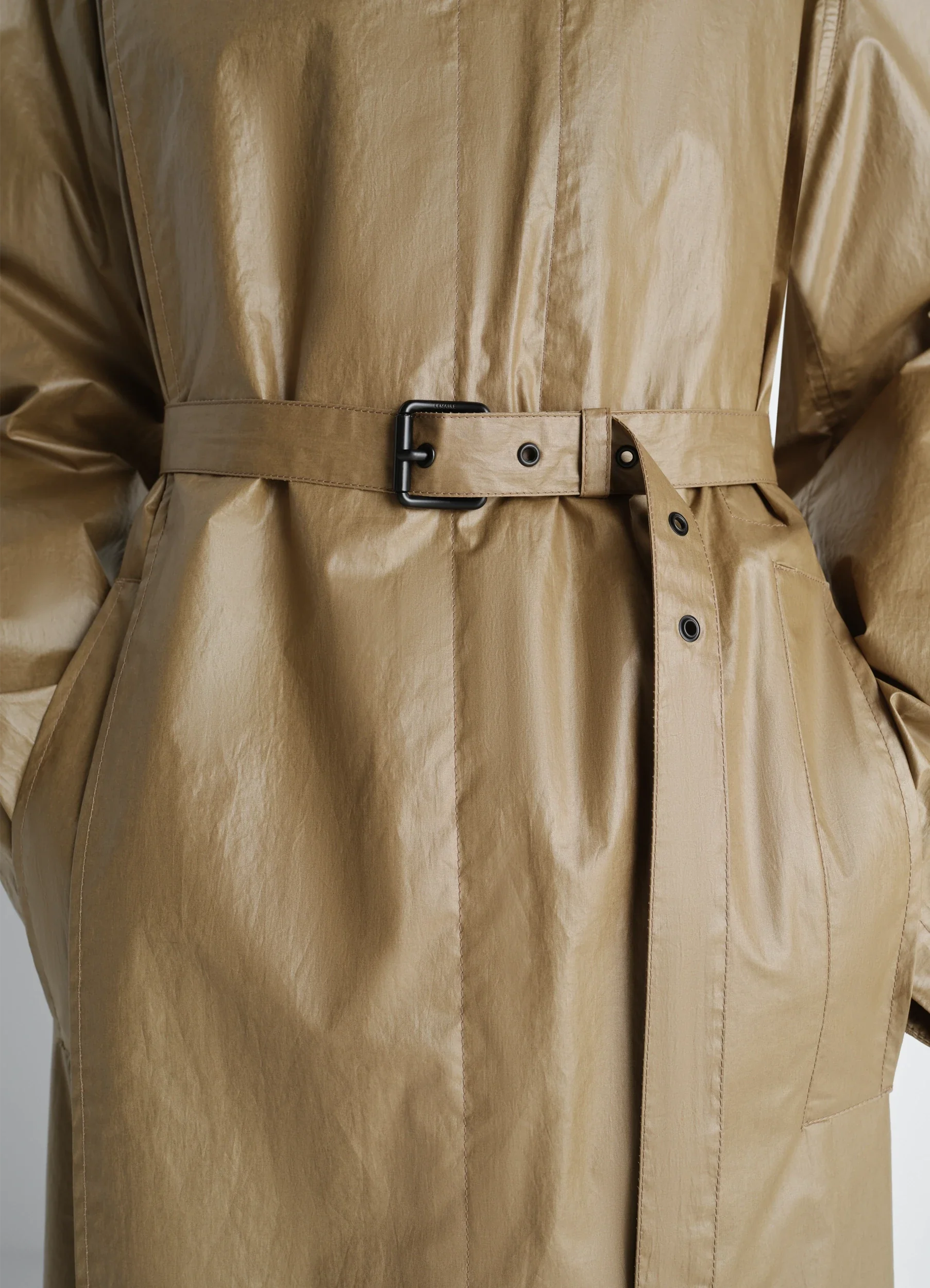 LIGHT WRAP COAT IN LIGHT COATED COTTON - Image 3