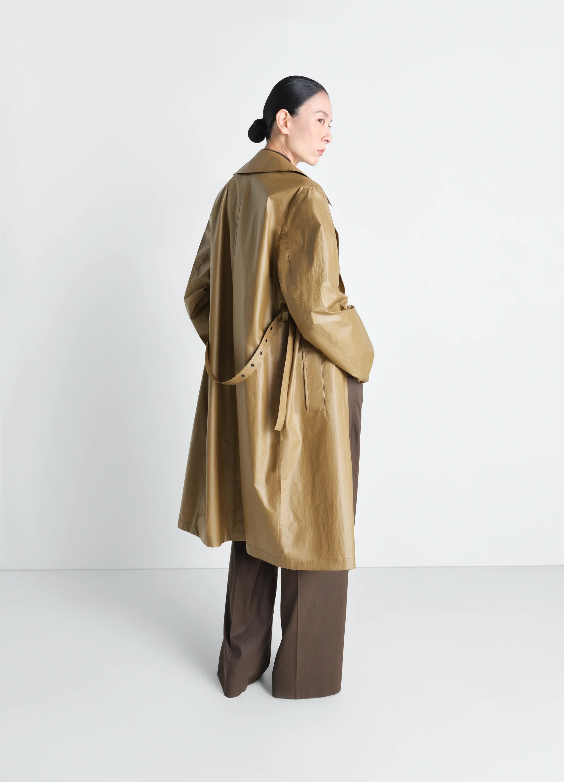 LIGHT WRAP COAT IN LIGHT COATED COTTON - Image 6
