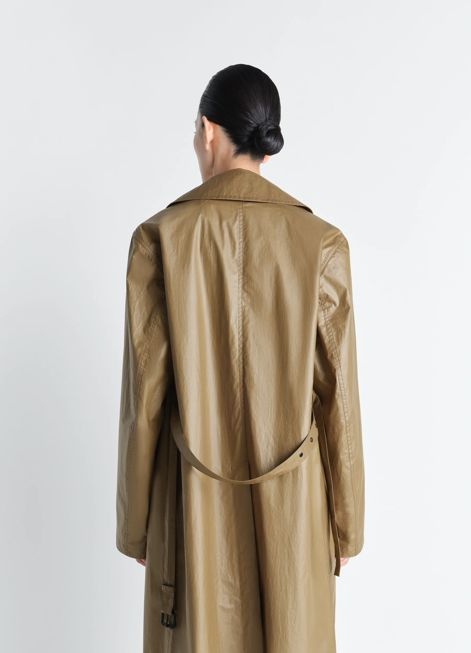 LIGHT WRAP COAT IN LIGHT COATED COTTON - Image 7